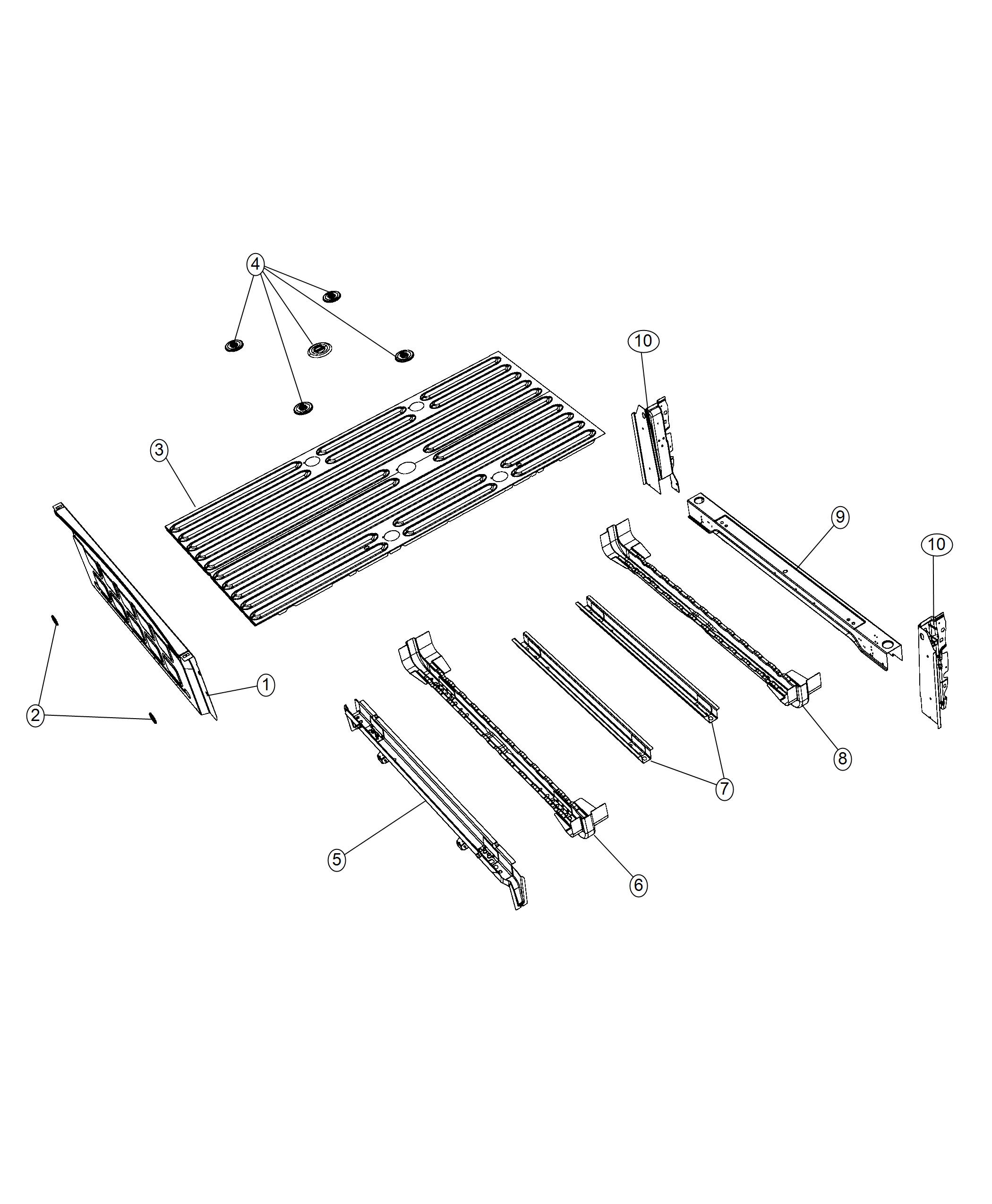 8 Foot Pick Up Box Crossmember. Diagram