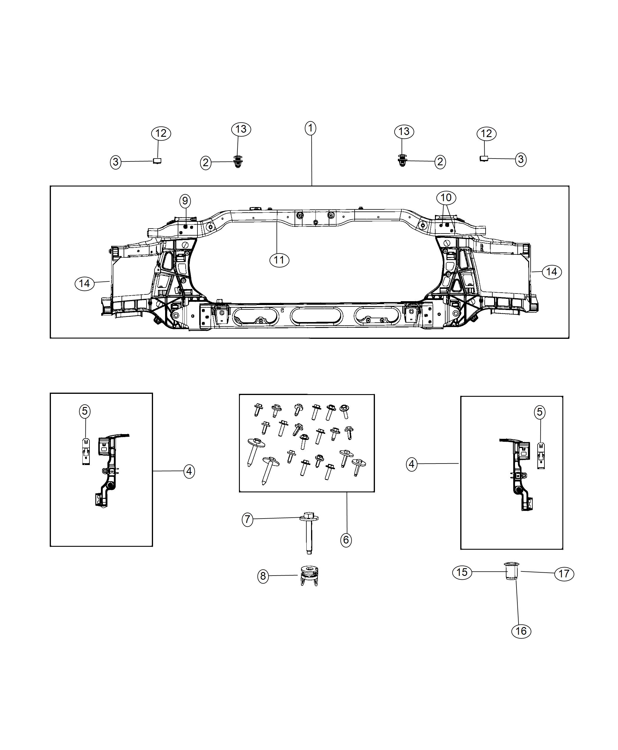 Diagram Radiator Support. for your Ram Laramie  