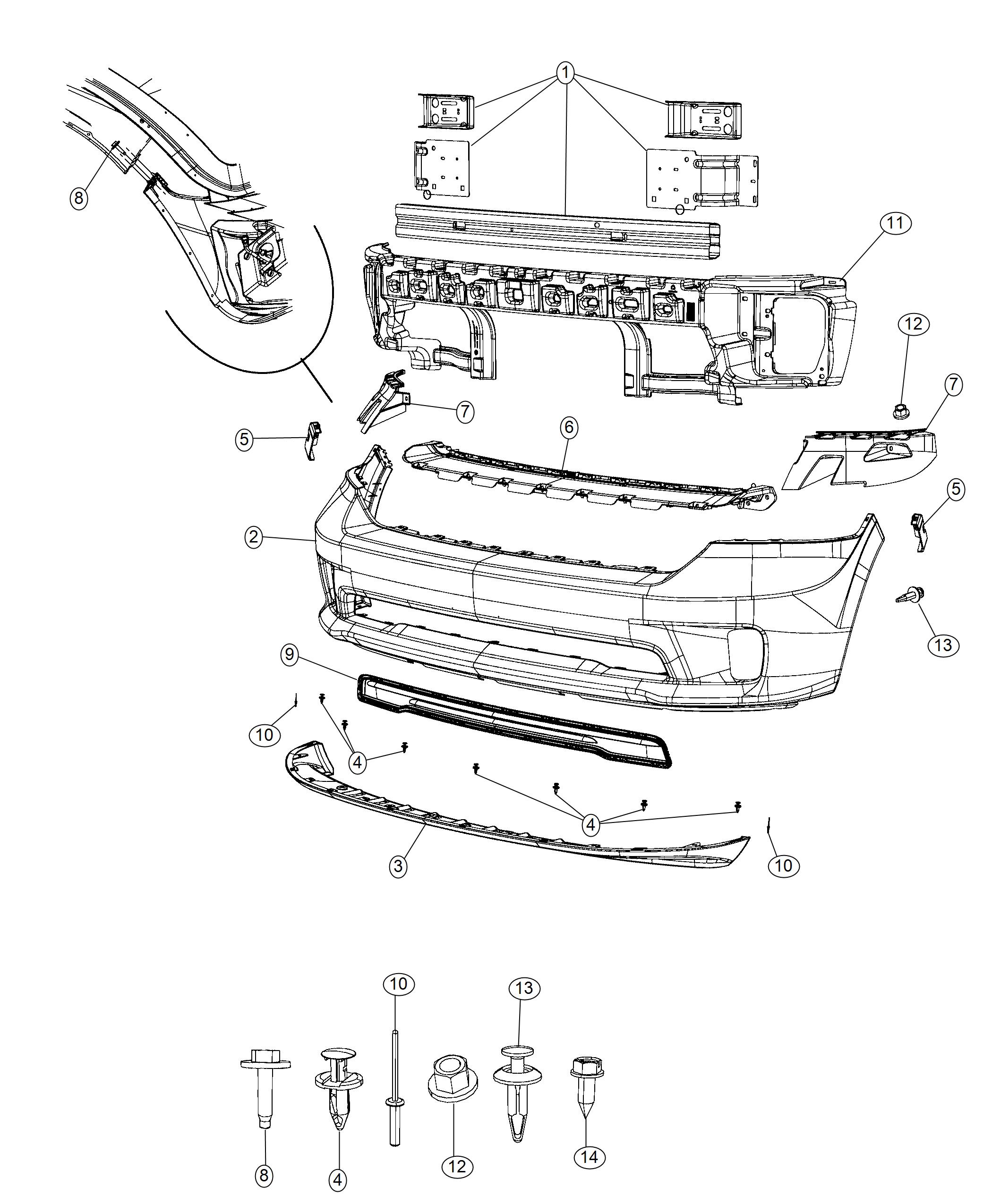 Diagram Fascia, Front, Body Color. for your Chrysler 300  M