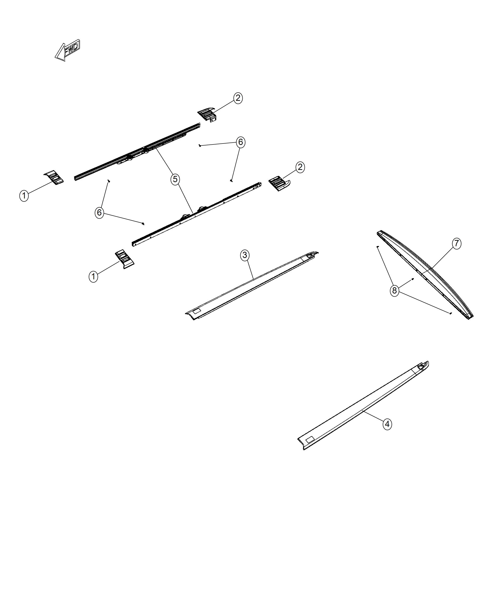 Diagram Pick-up Box, Rail Caps. for your Ram 1500  