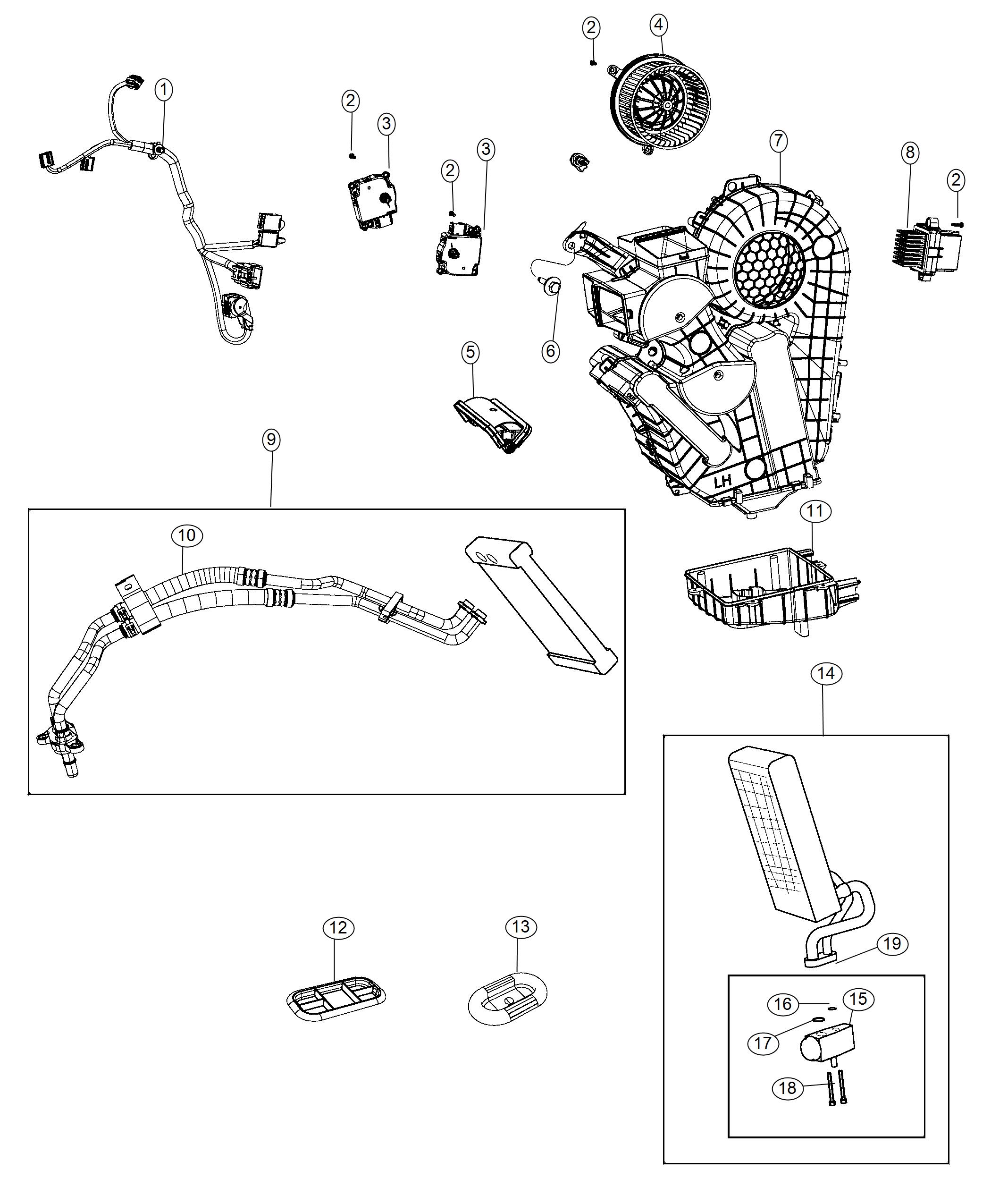 Diagram A/C And Heater Unit Rear. for your 2006 Dodge Grand Caravan   