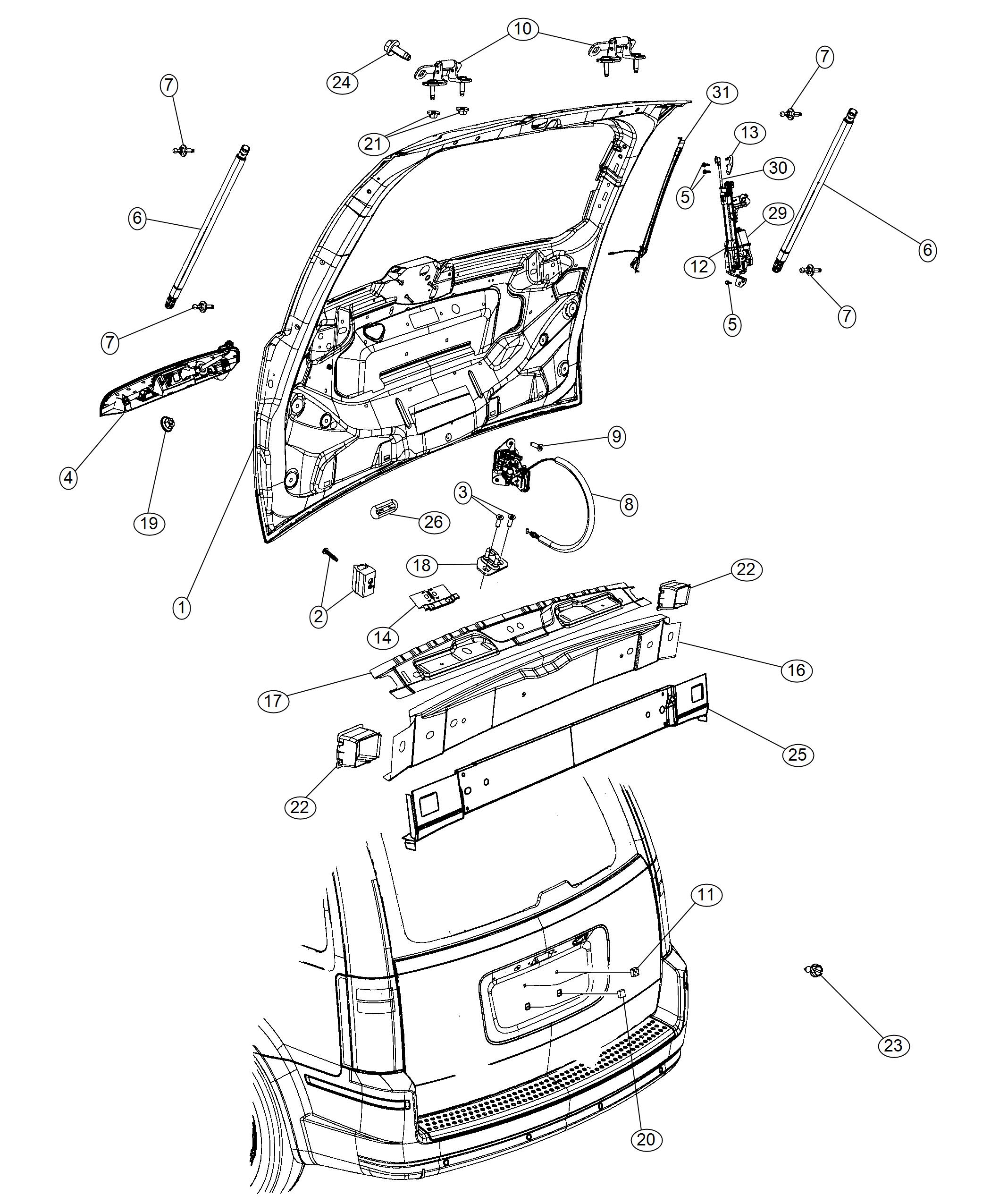 Diagram Liftgates. for your Dodge