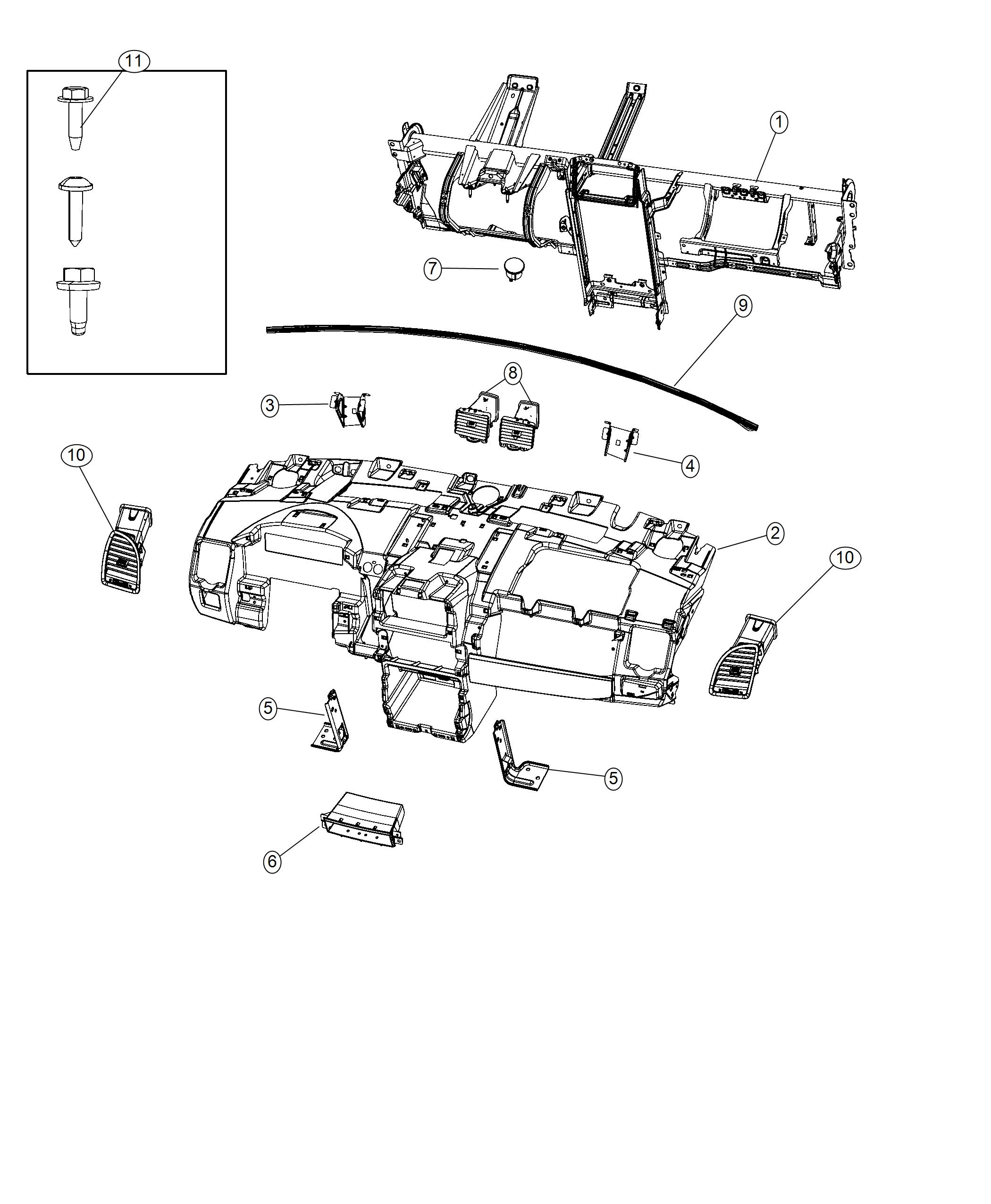 Diagram Instrument Panel Structure. for your Chrysler 300  M