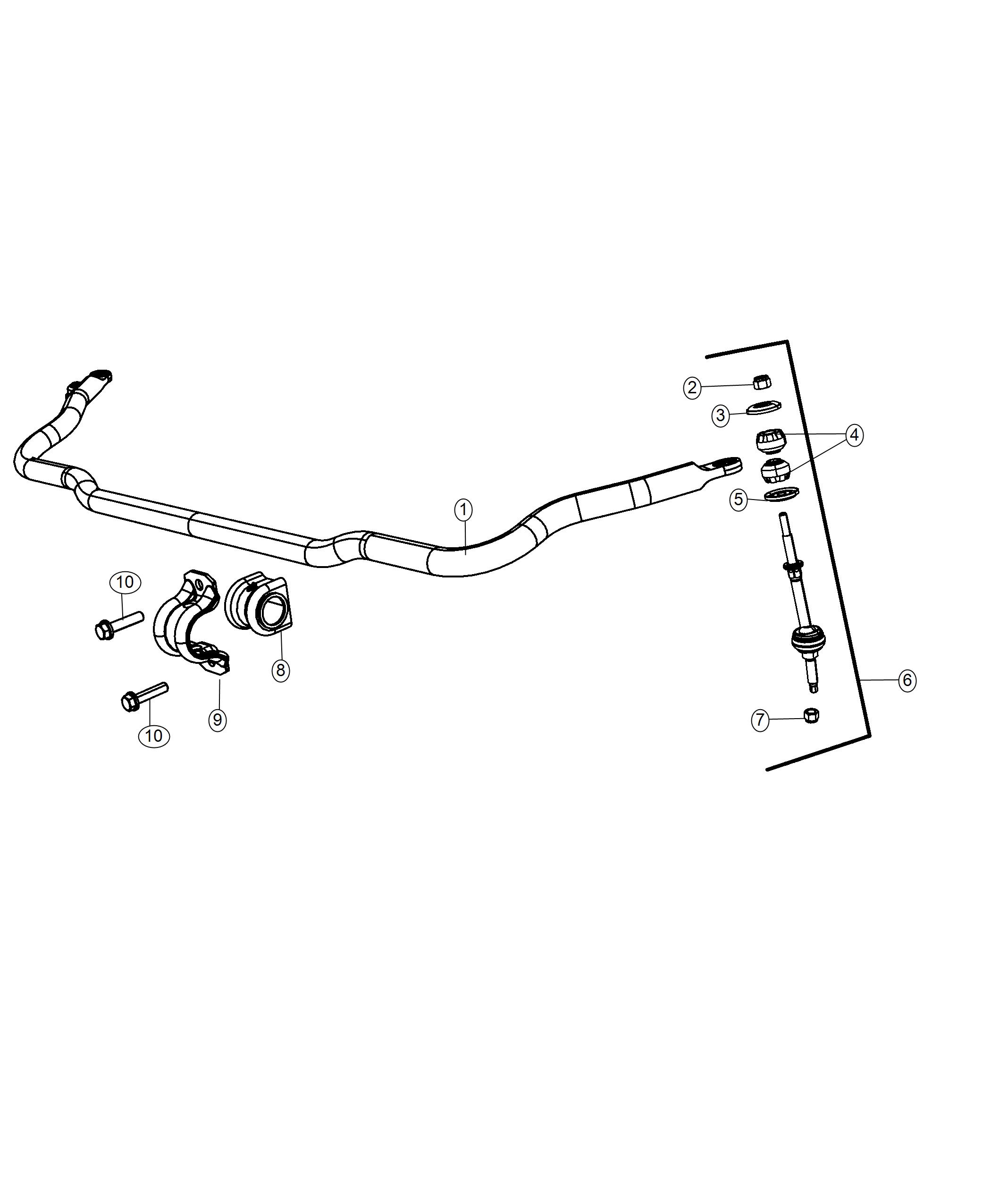 Diagram Stabilizer Bar, Front. for your Ram 1500  