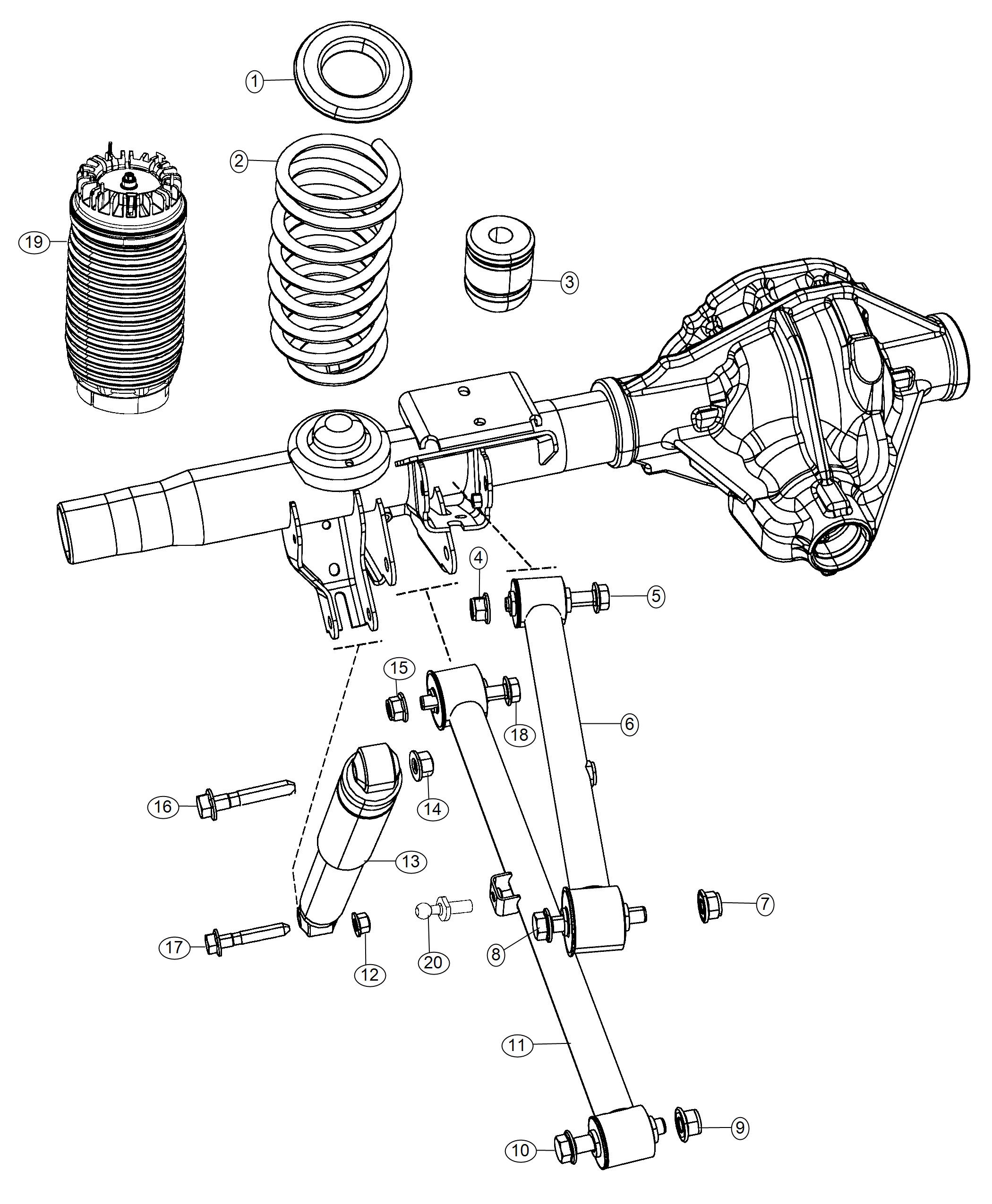 Diagram Suspension,Rear. for your Ram 1500  