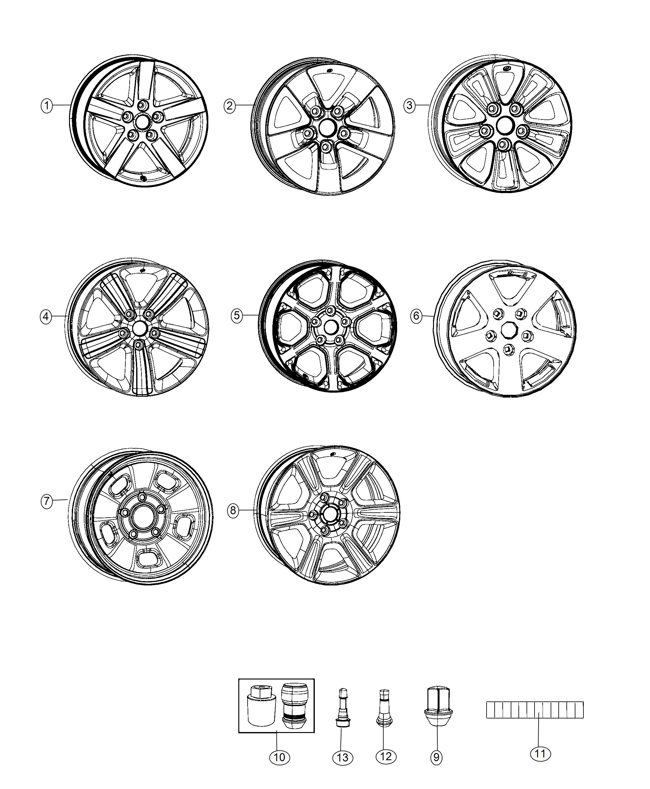 Wheels and Hardware. Diagram