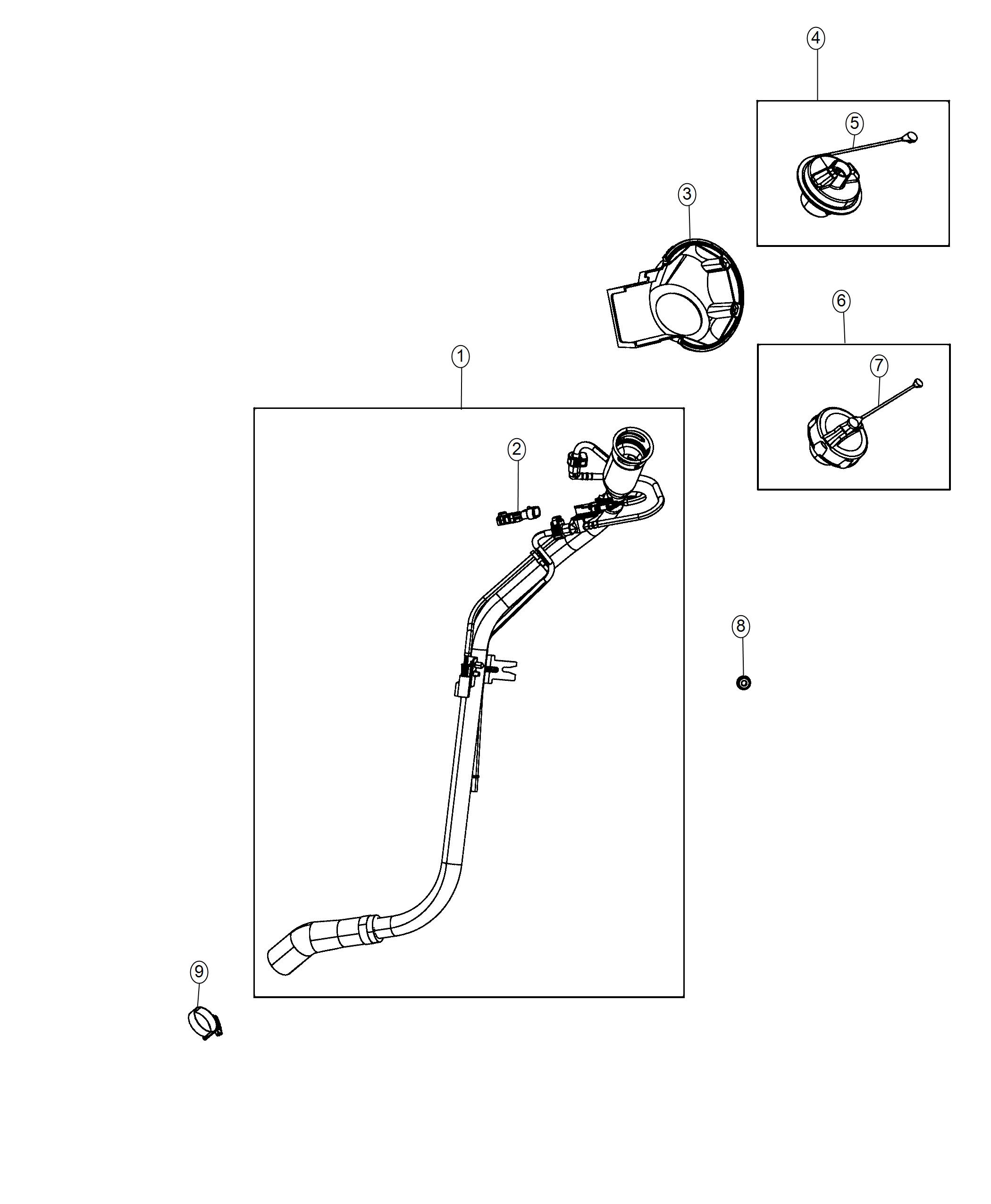 Diagram Fuel Tank Filler Tube. for your 2019 Dodge Grand Caravan   