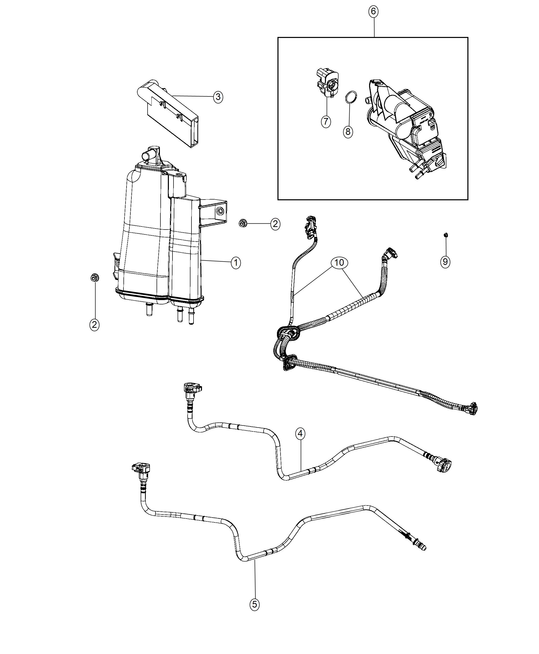 Diagram Vapor Canister and Leak Detection Pump. for your Jeep Grand Cherokee 5.7L V8 4X4 