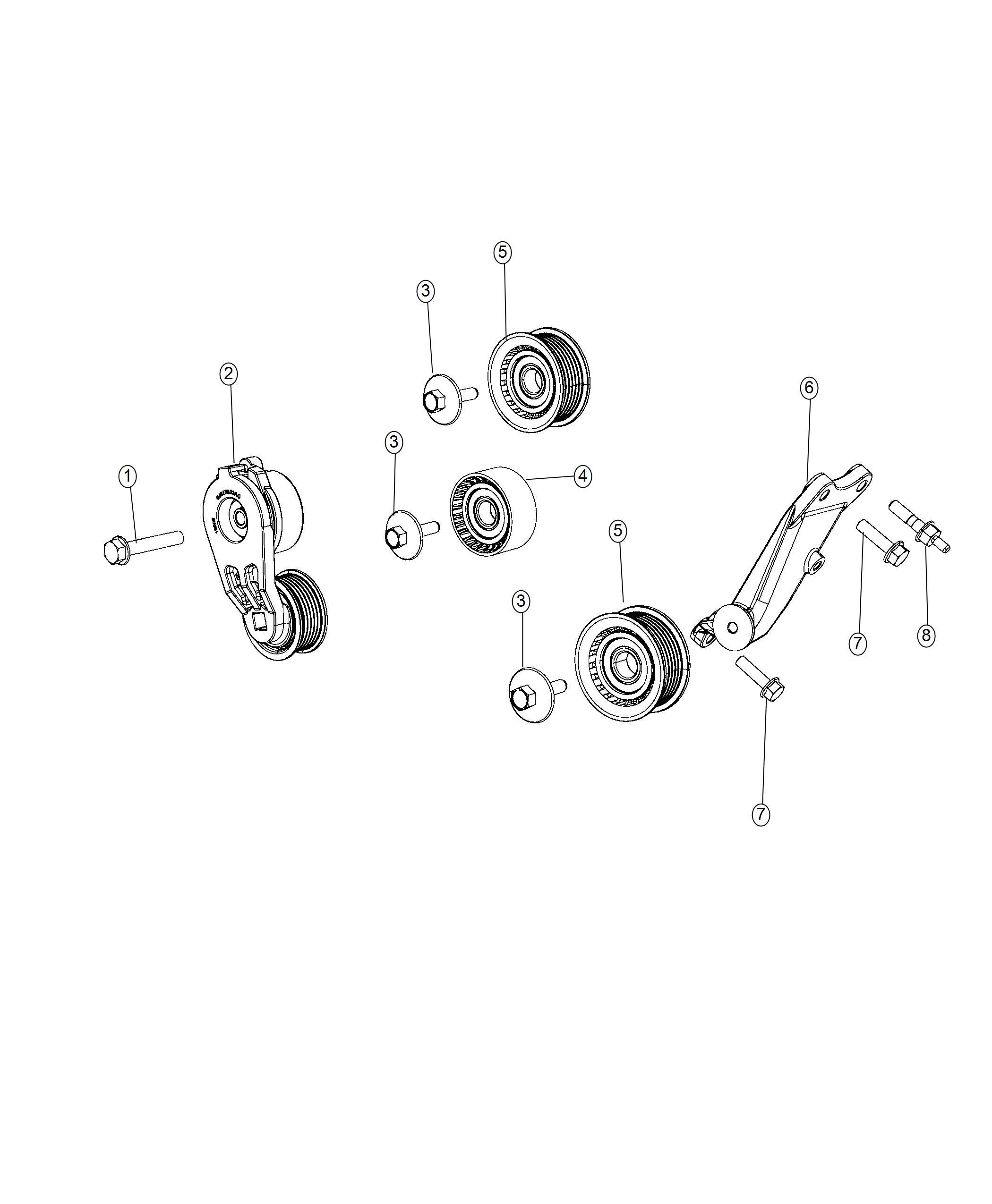 Diagram Pulleys and Related Parts. for your 2004 Chrysler Town & Country Limited  