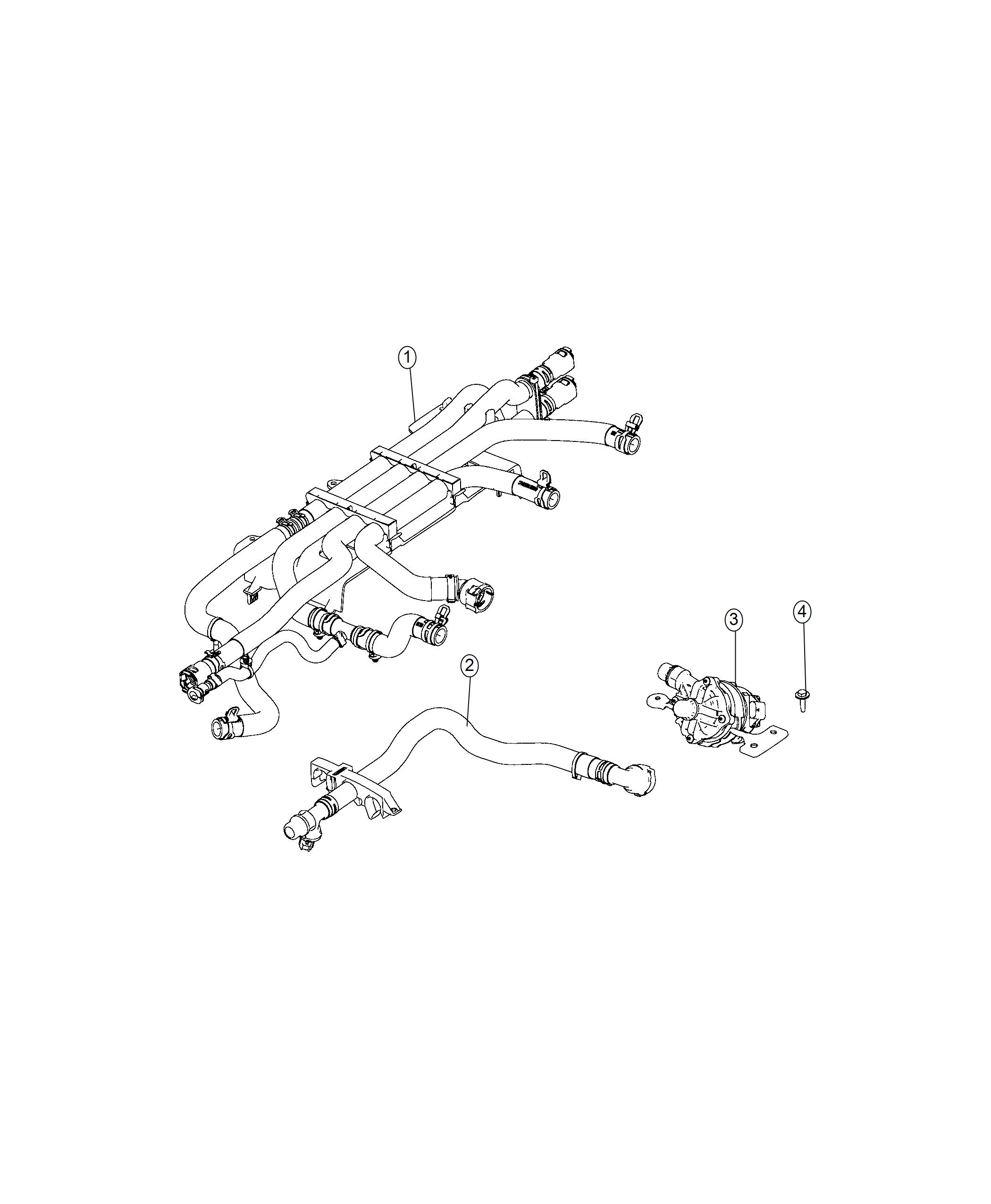 Diagram Coolant Hose and Auxiliary Pump Battery and Electronics. for your Chrysler