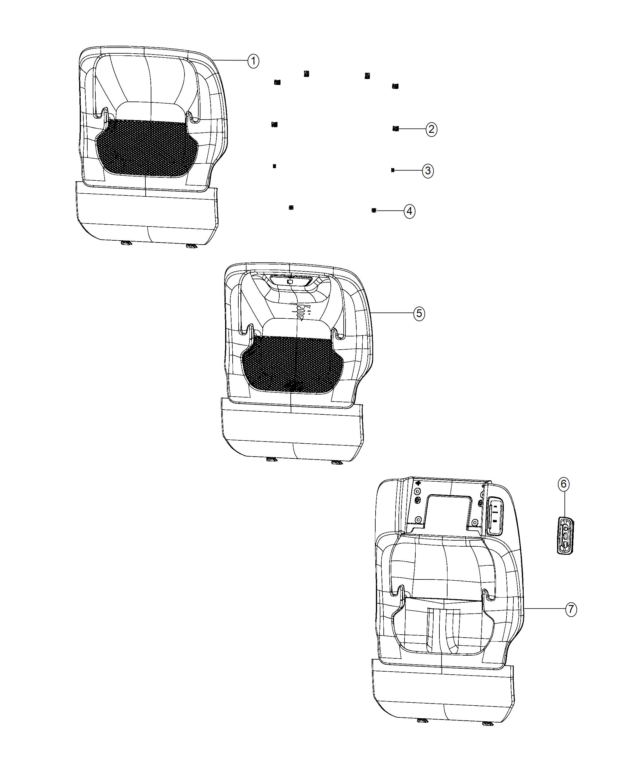 Diagram Seat Back Panels - Domestic. for your Chrysler