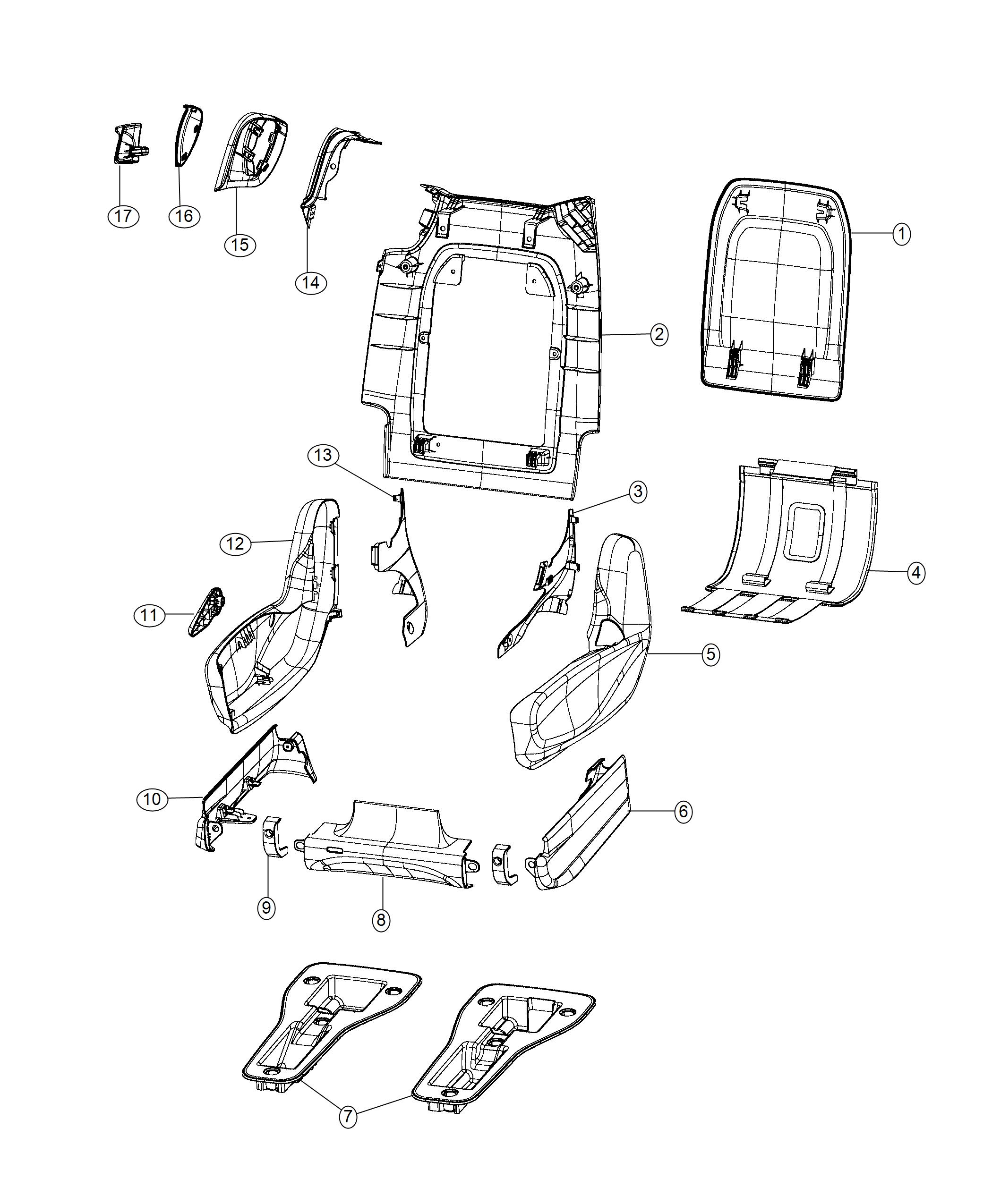 Diagram Second Row - Quad - Shields. for your 2019 Chrysler Pacifica Touring 3.6L V6 