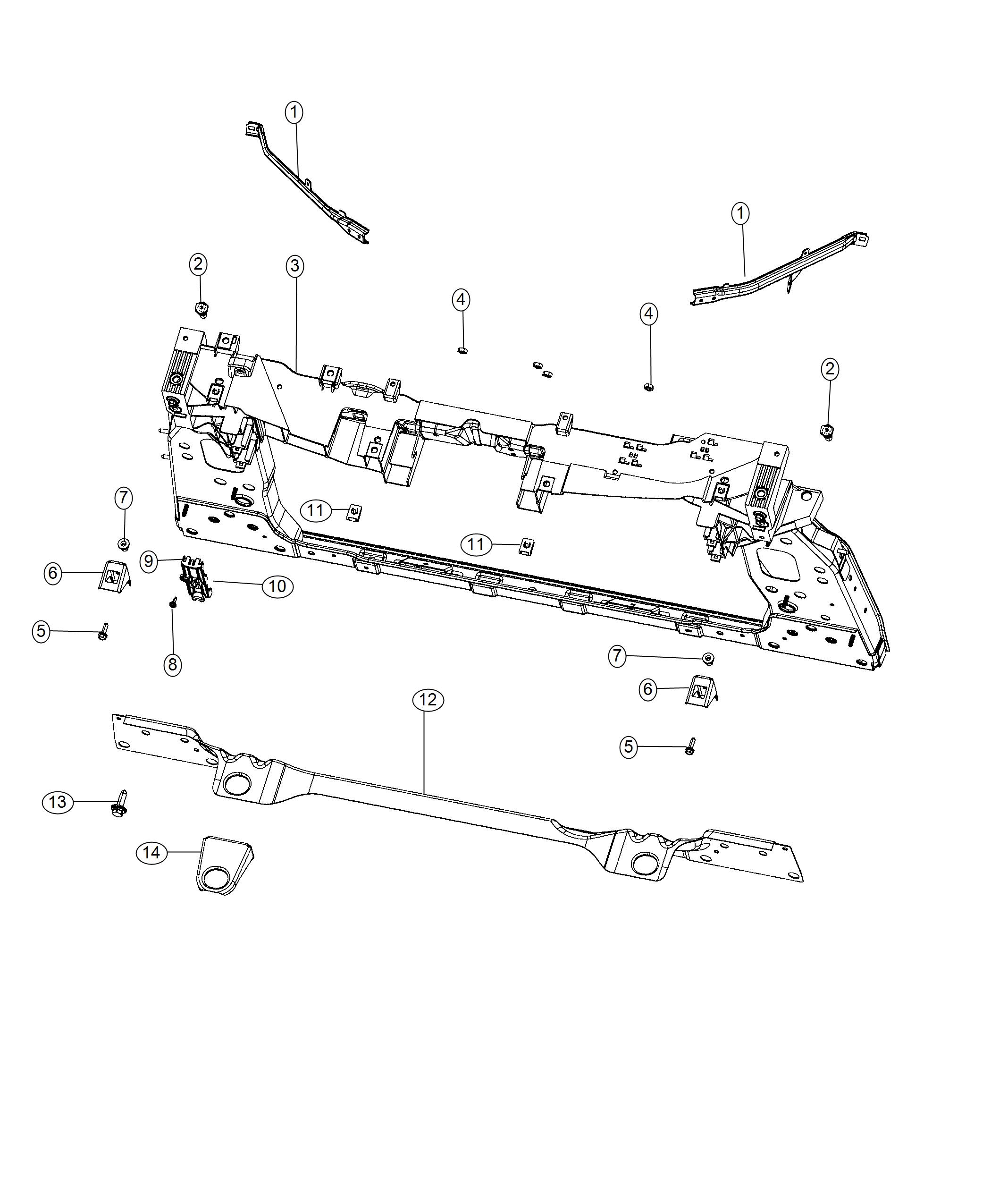 Diagram Radiator Support. for your 2017 Jeep Renegade   