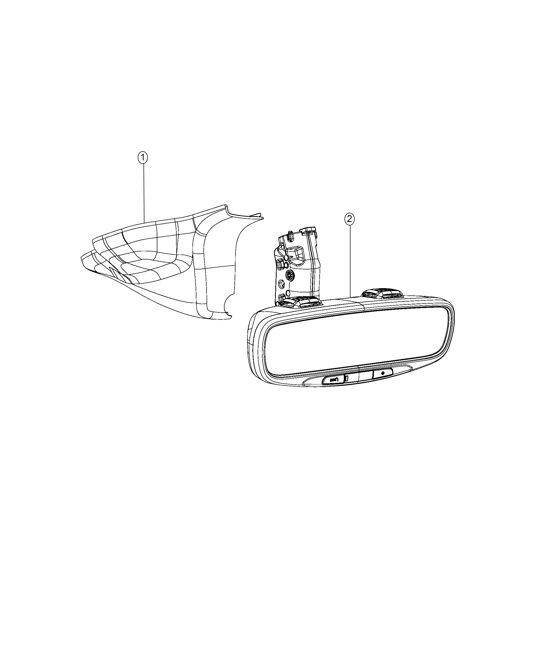 Diagram Mirrors, Inside Rearview. for your Jeep Compass  