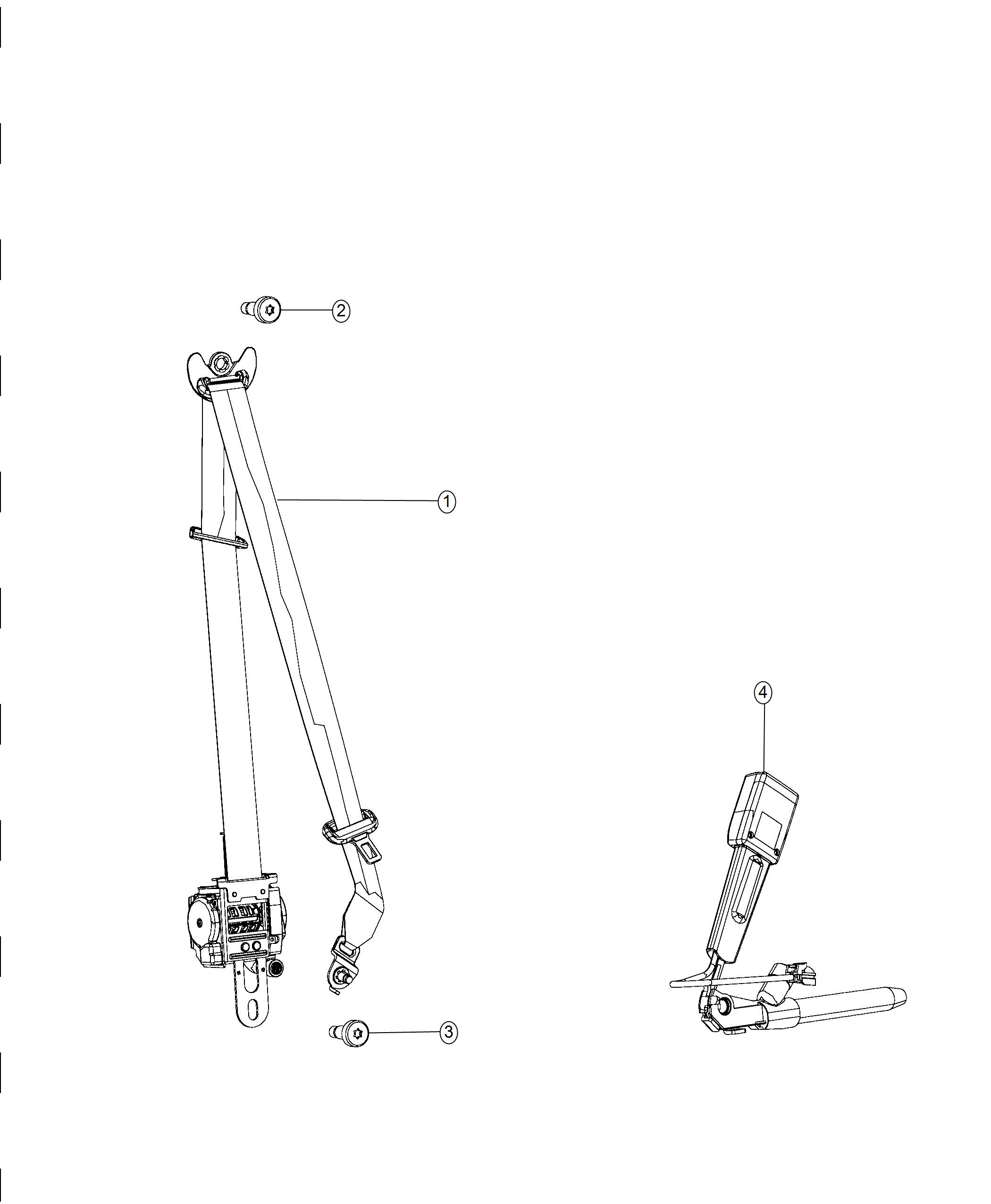 Diagram Seat Belts - Front. for your 2019 Dodge Challenger   