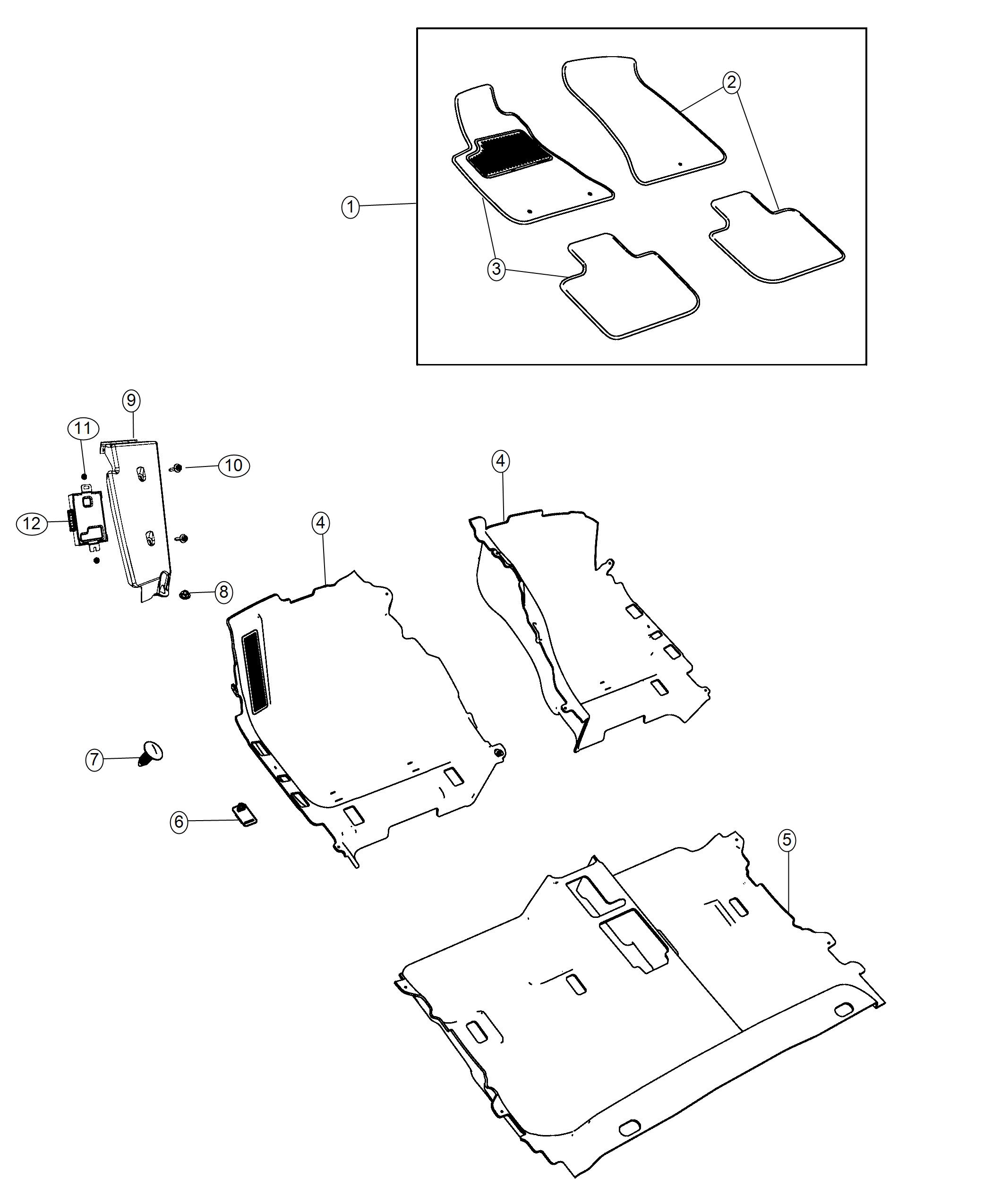 Diagram Carpet, Complete, Floor Mats. for your Dodge