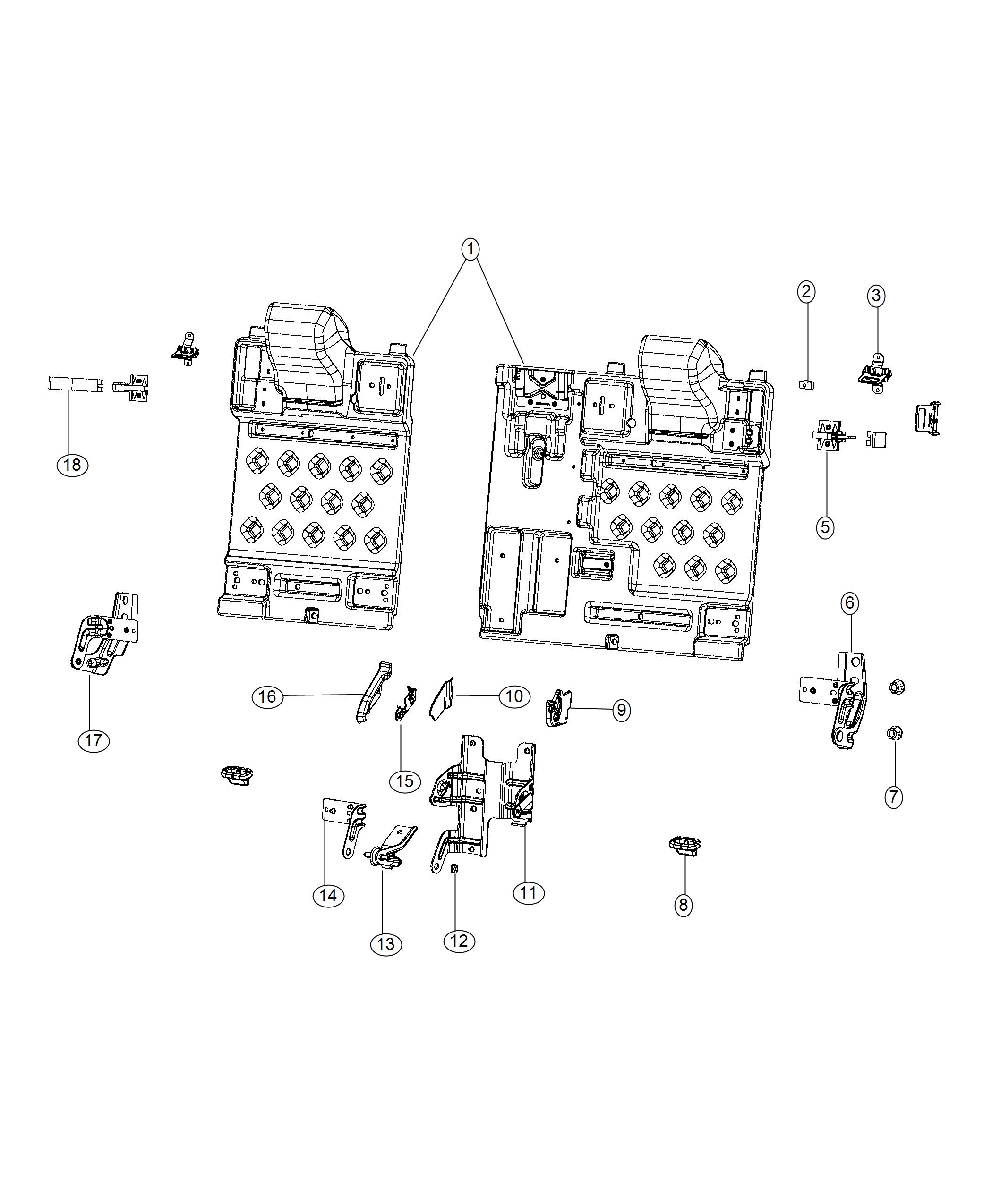 Diagram Rear Seat - Split Seat. for your Dodge