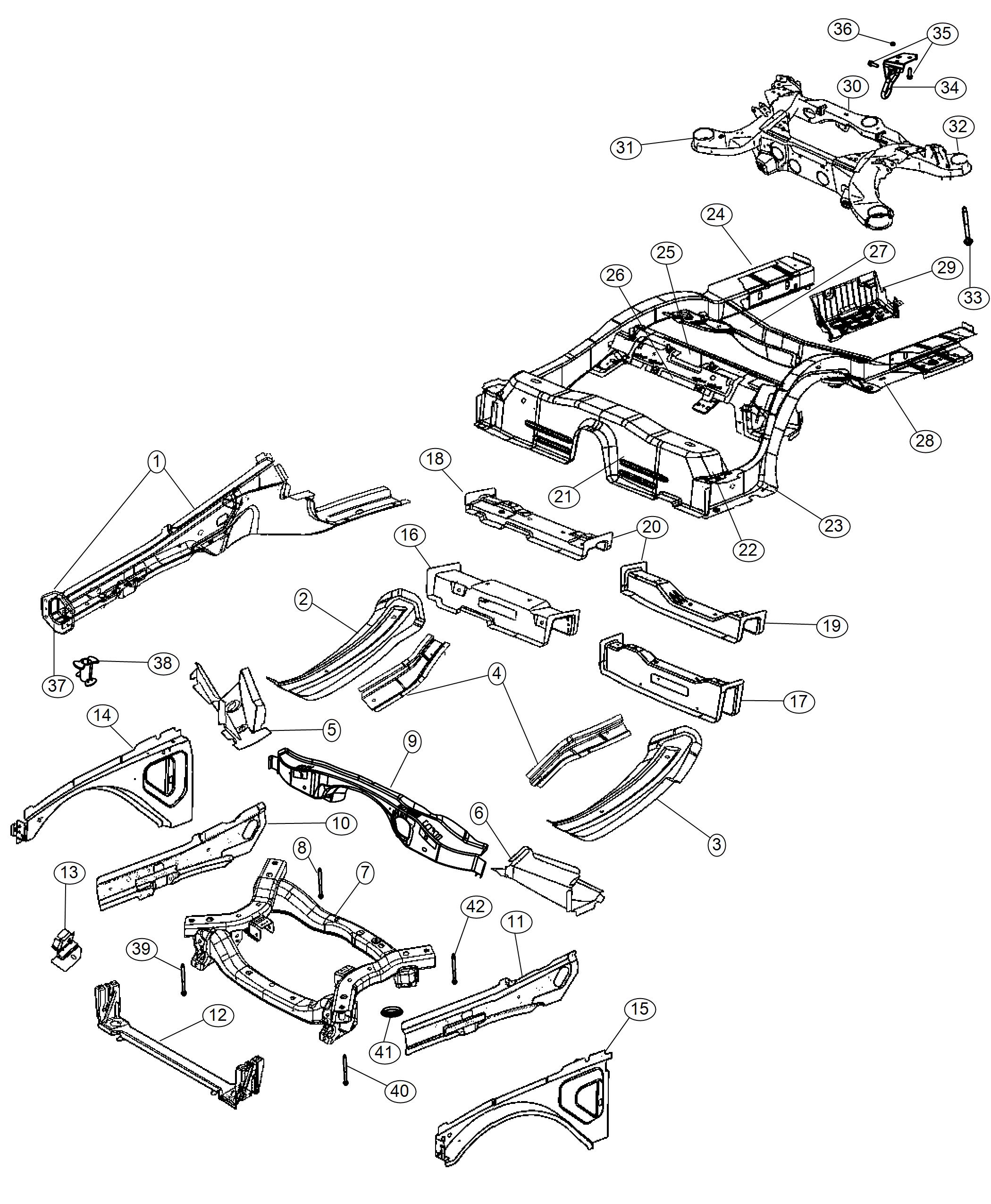 Diagram Frame Complete. for your 1999 Chrysler 300  M 