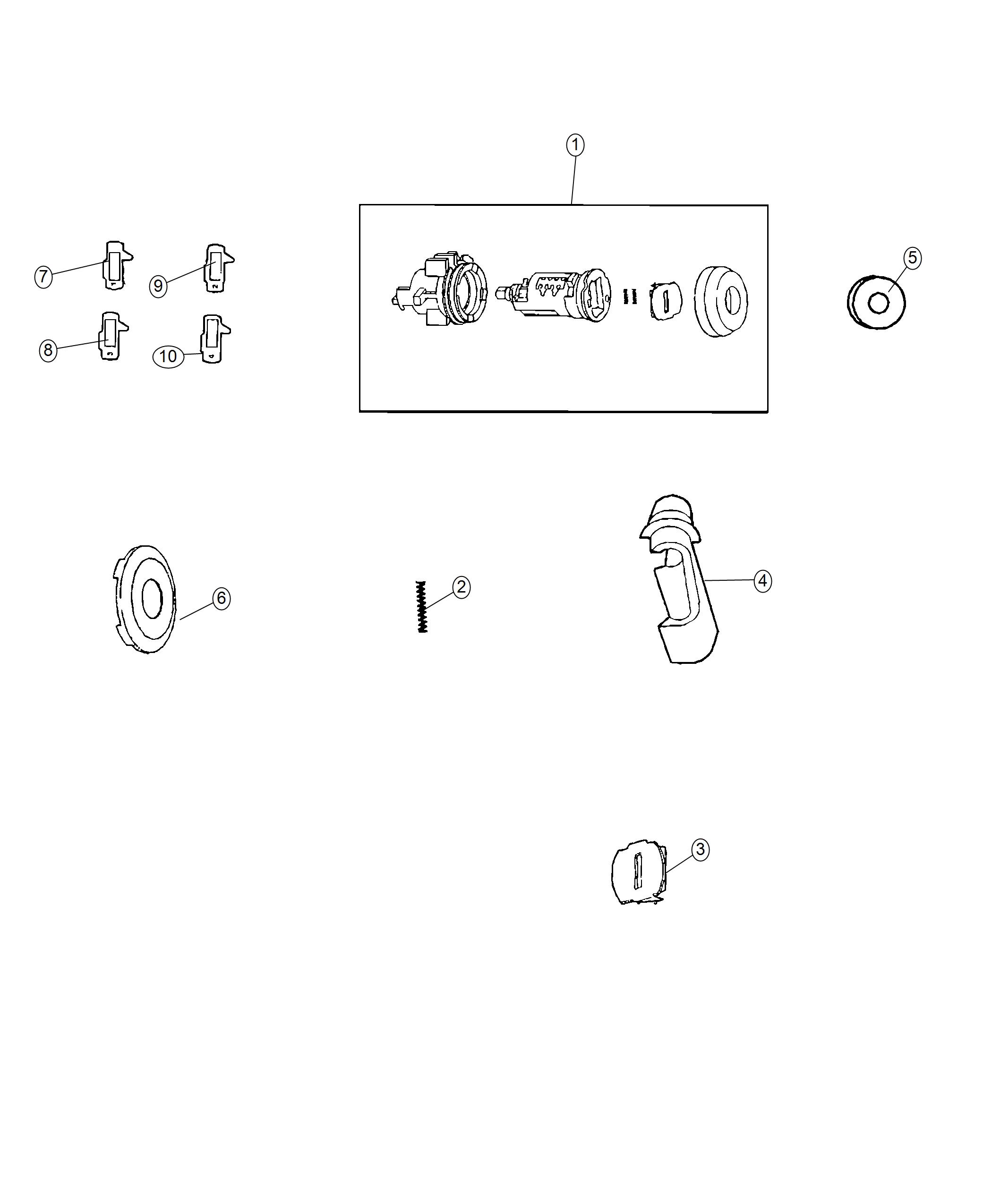 Diagram Door Lock Cylinders. for your 2019 Chrysler 300 S 5.7L HEMI V8 AWD 