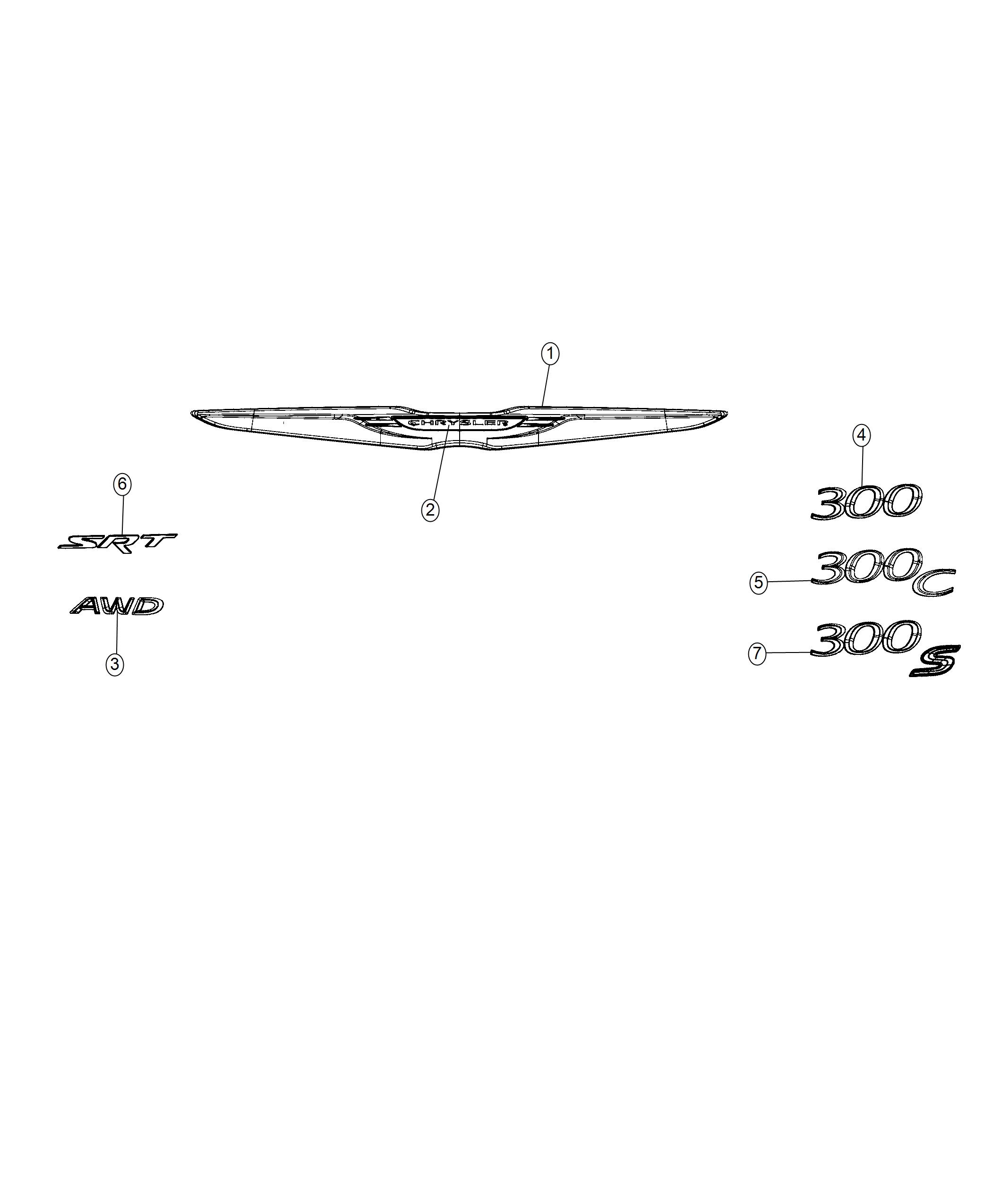 Diagram Nameplates, Emblems and Medallions. for your Chrysler