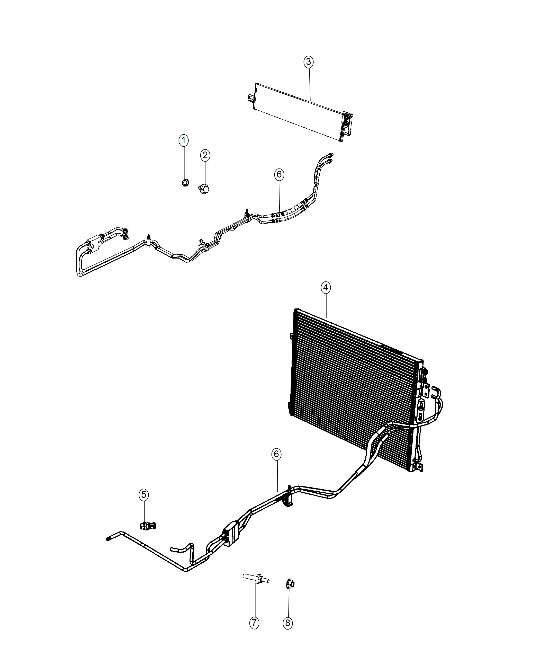 Diagram Transmission Oil Cooler and Lines. for your Dodge Durango  