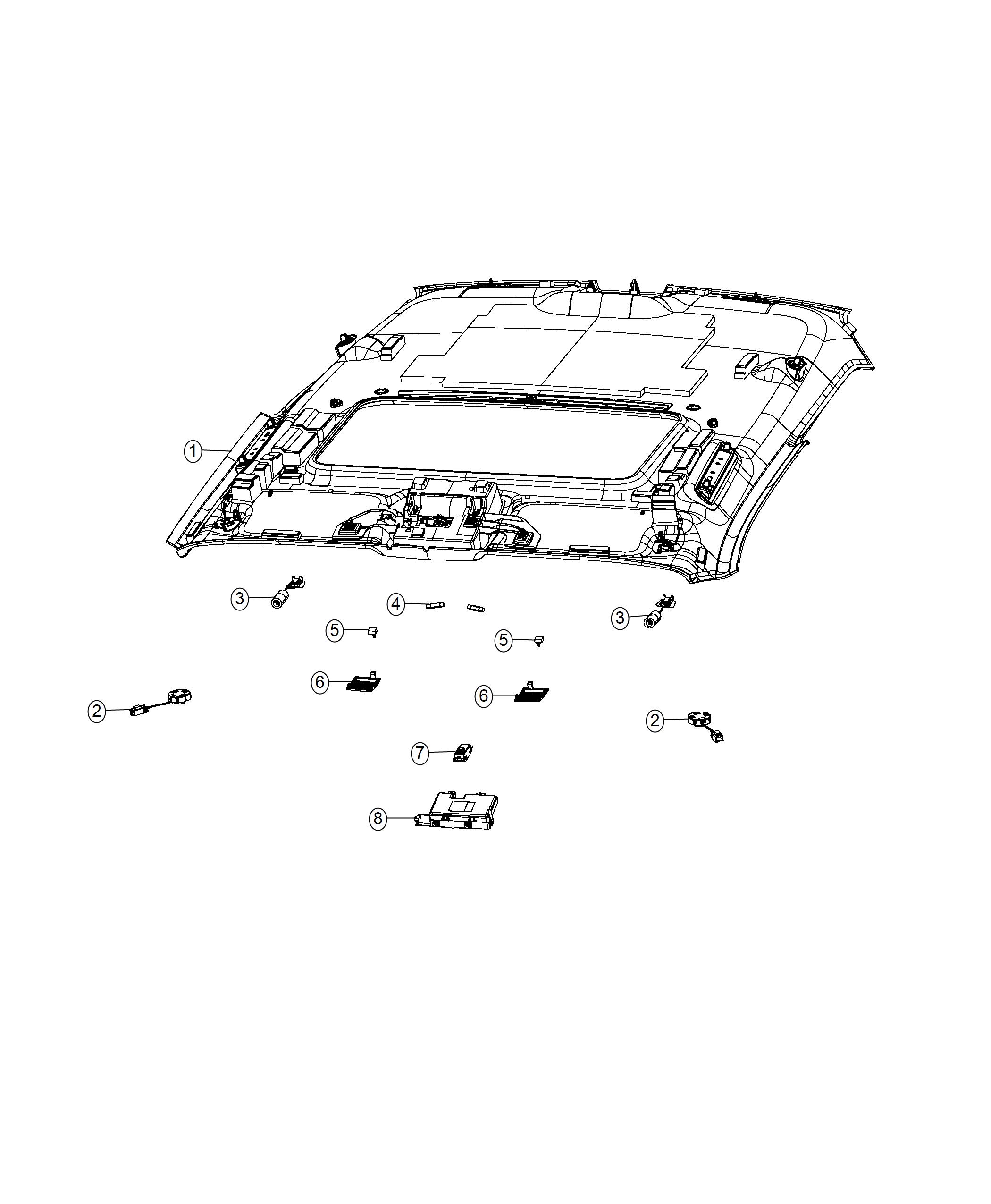 Diagram Lamps, Headliner. for your 2021 Chrysler 300   