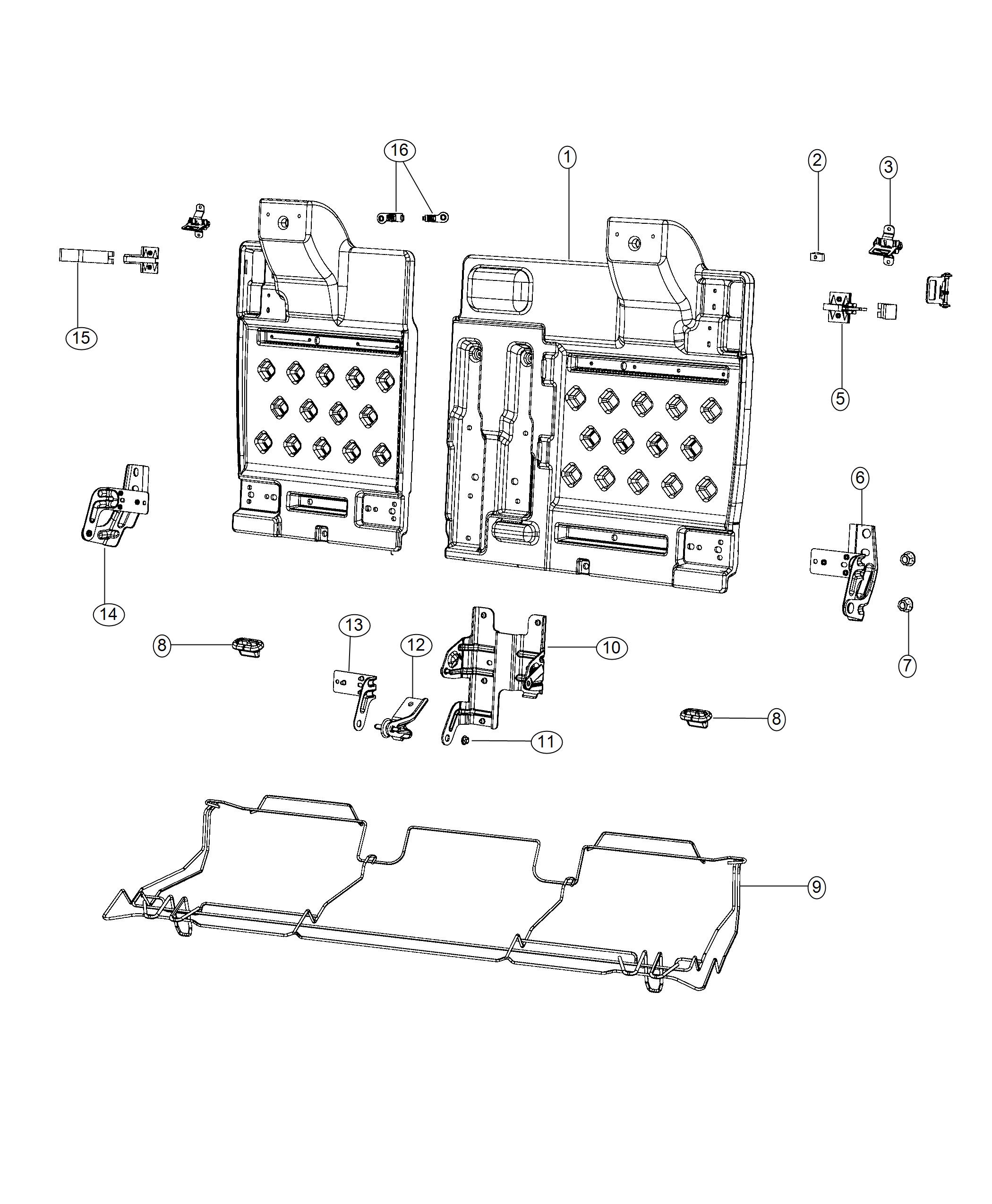 Diagram Second Row - Split Seat. for your 2003 Chrysler 300  M 