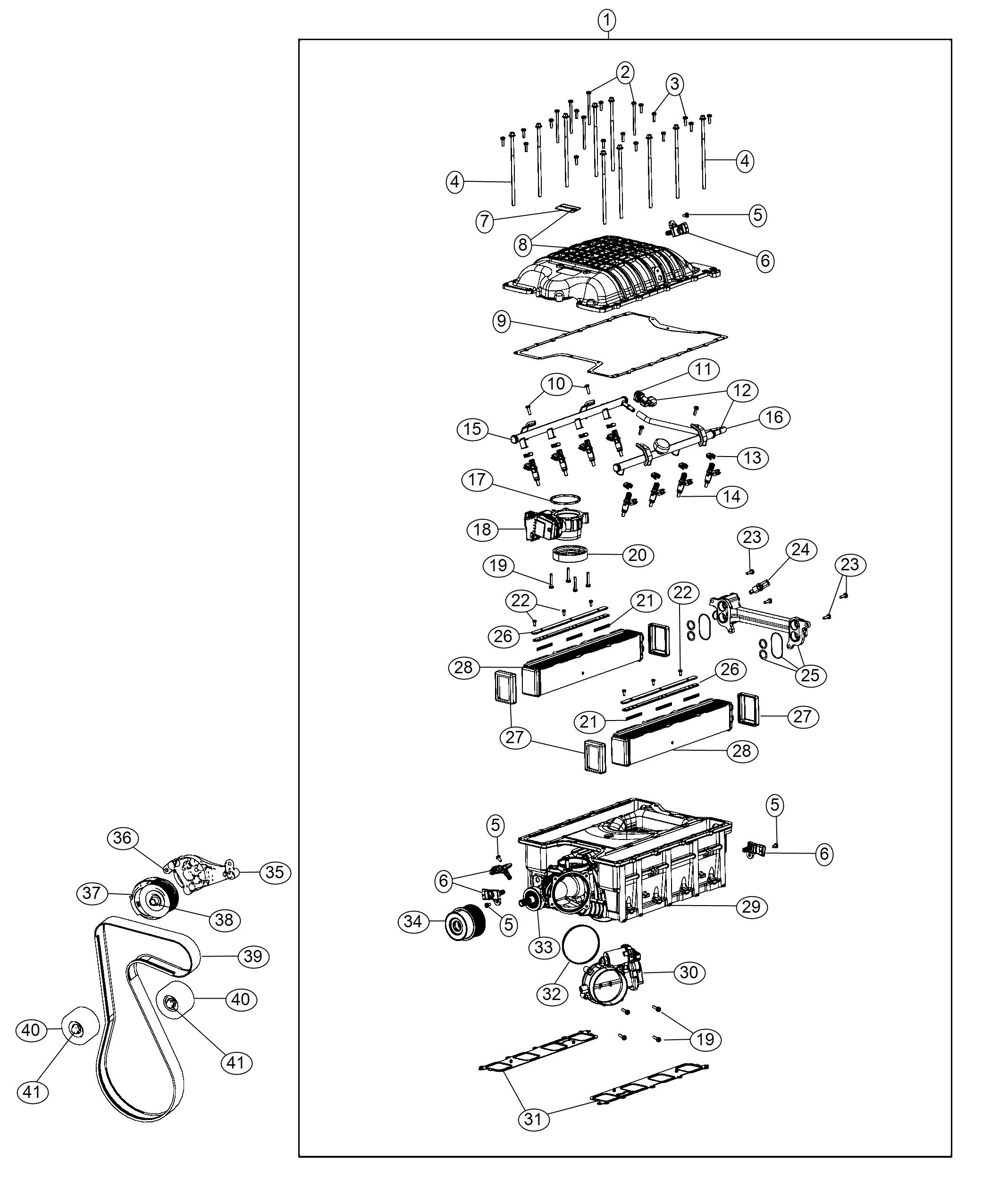 Diagram Supercharger 6.2L. for your 2006 Dodge Charger   