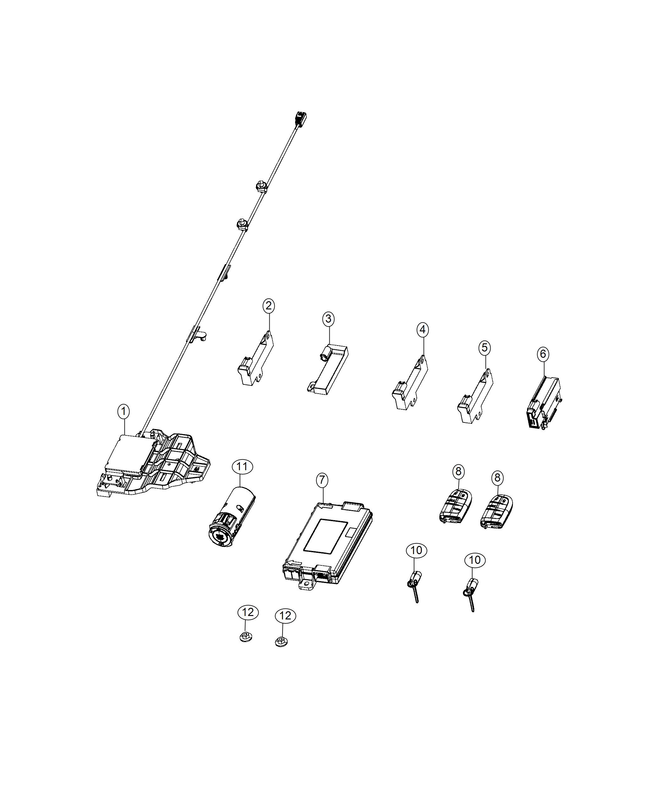 Diagram Modules, Receivers, Keys and Key FOBs. for your Chrysler