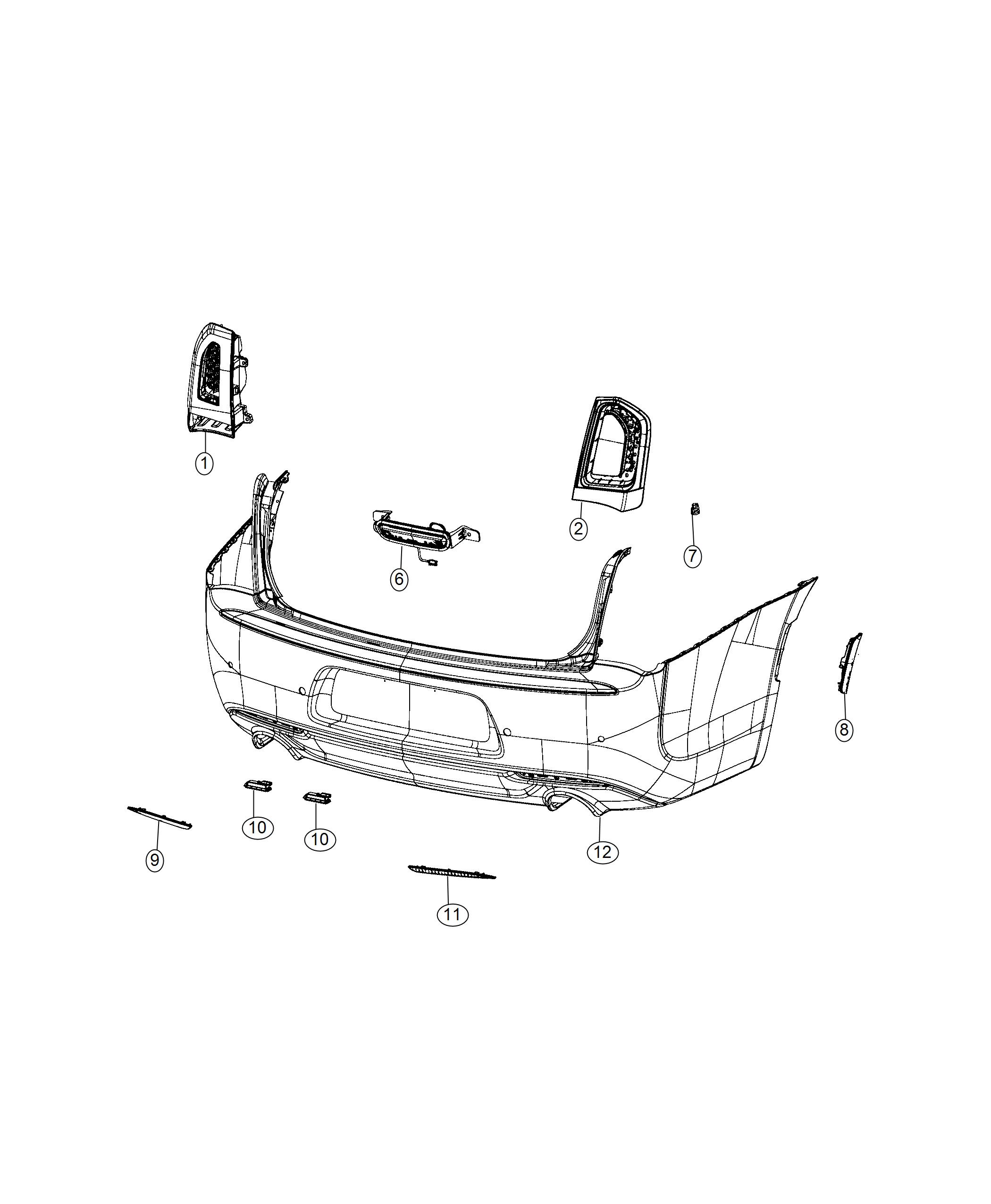 Diagram Lamps, Rear Tail and Sidemarker. for your Chrysler