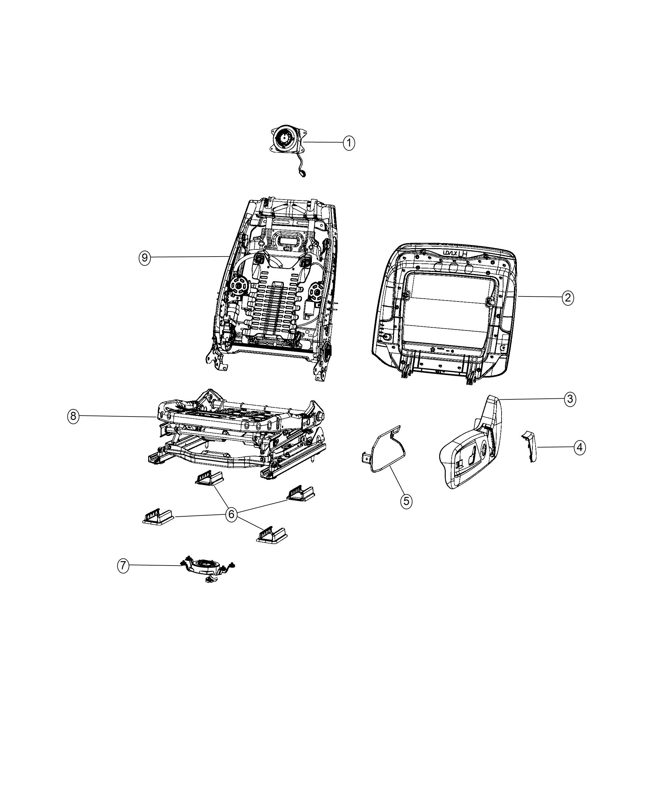 Diagram Adjusters, Recliners, and Shields - Driver Seat - Power. for your Chrysler