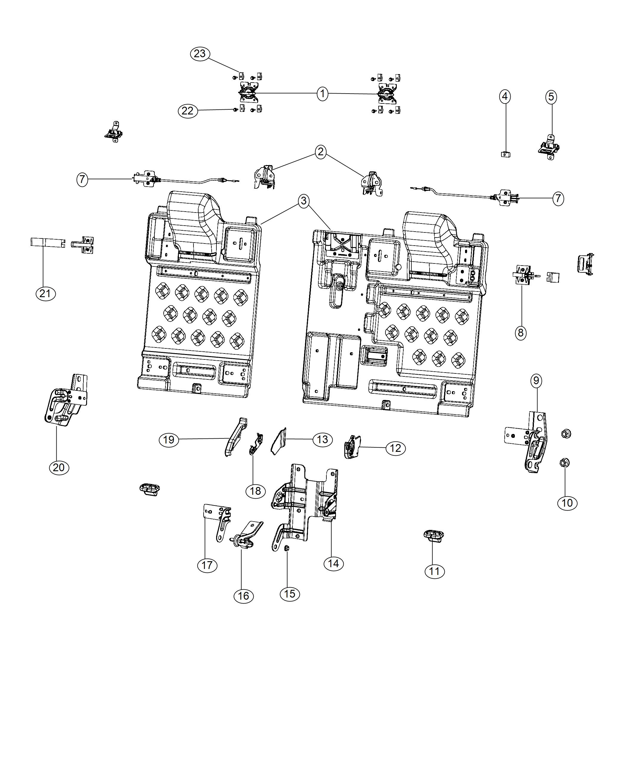 Diagram Rear Seat - 60/40 Split Seat Back. for your Chrysler