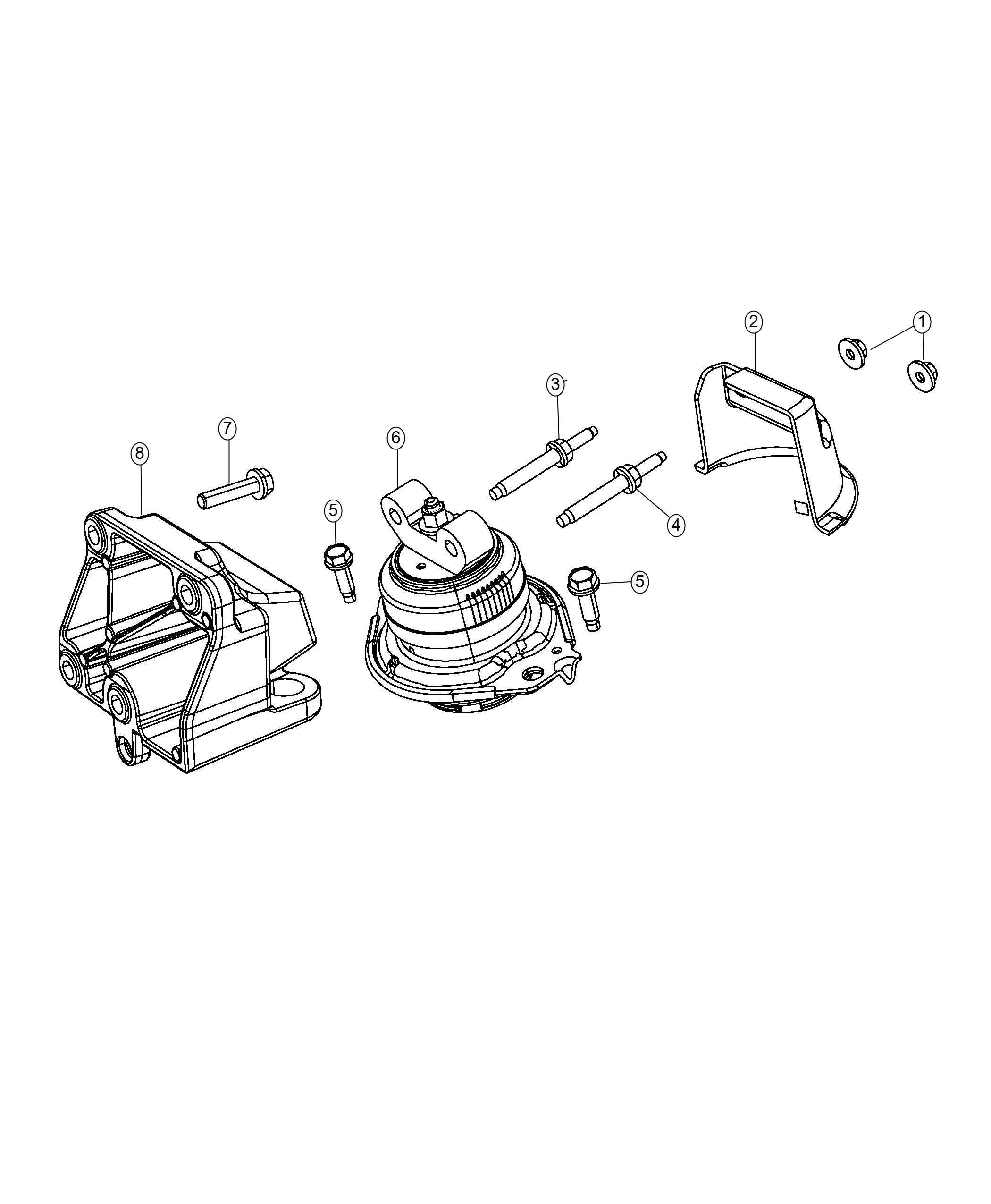 Diagram Engine Mounting Right Side RWD/2WD 5.7L. for your 2019 Dodge Charger   