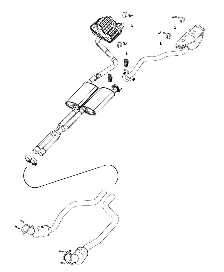 Exhaust System 5.7L [5.7L V8 HEMI MDS VVT Engine] [Police Group]. Diagram