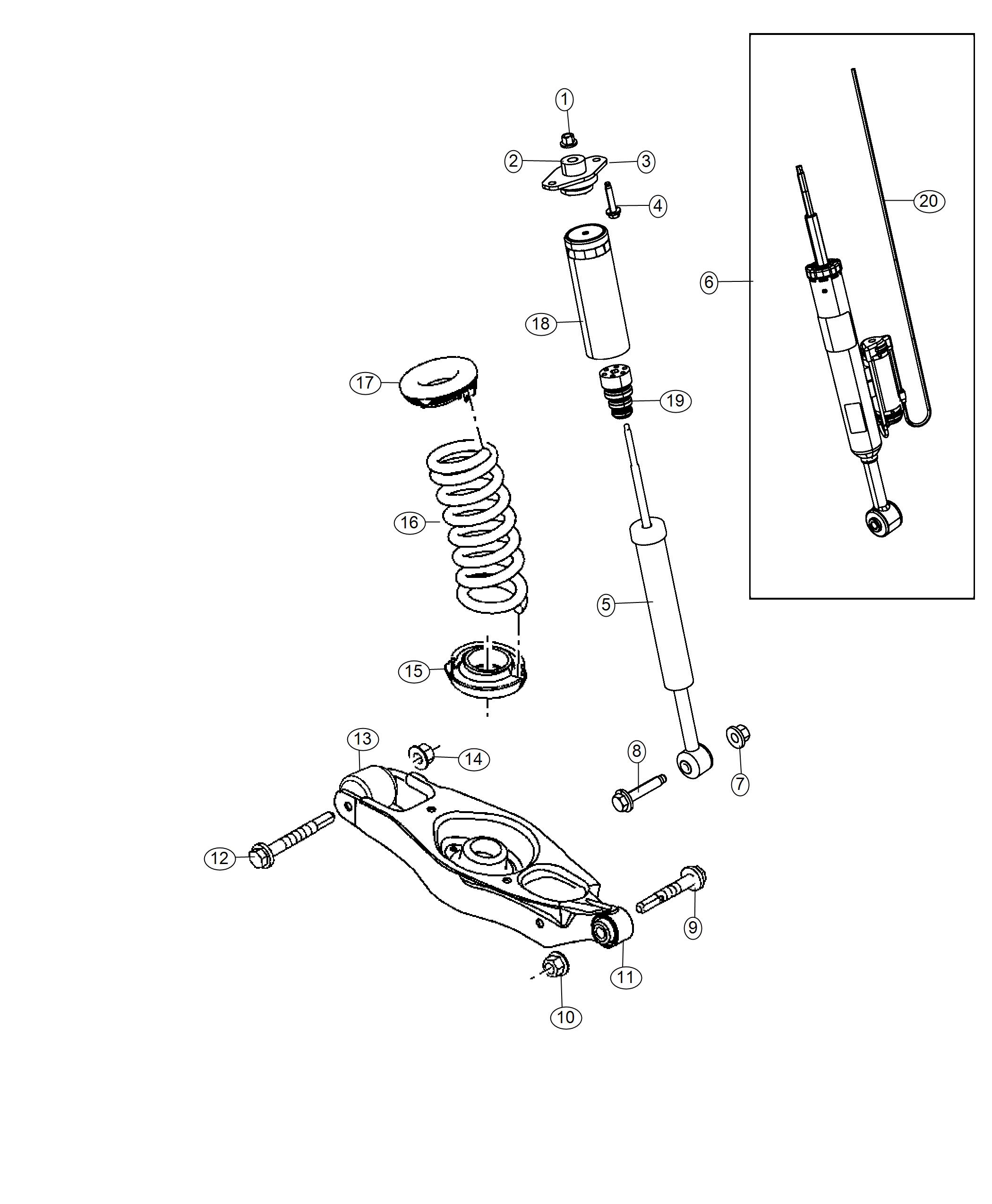 Diagram Rear Shocks. for your Dodge Charger  