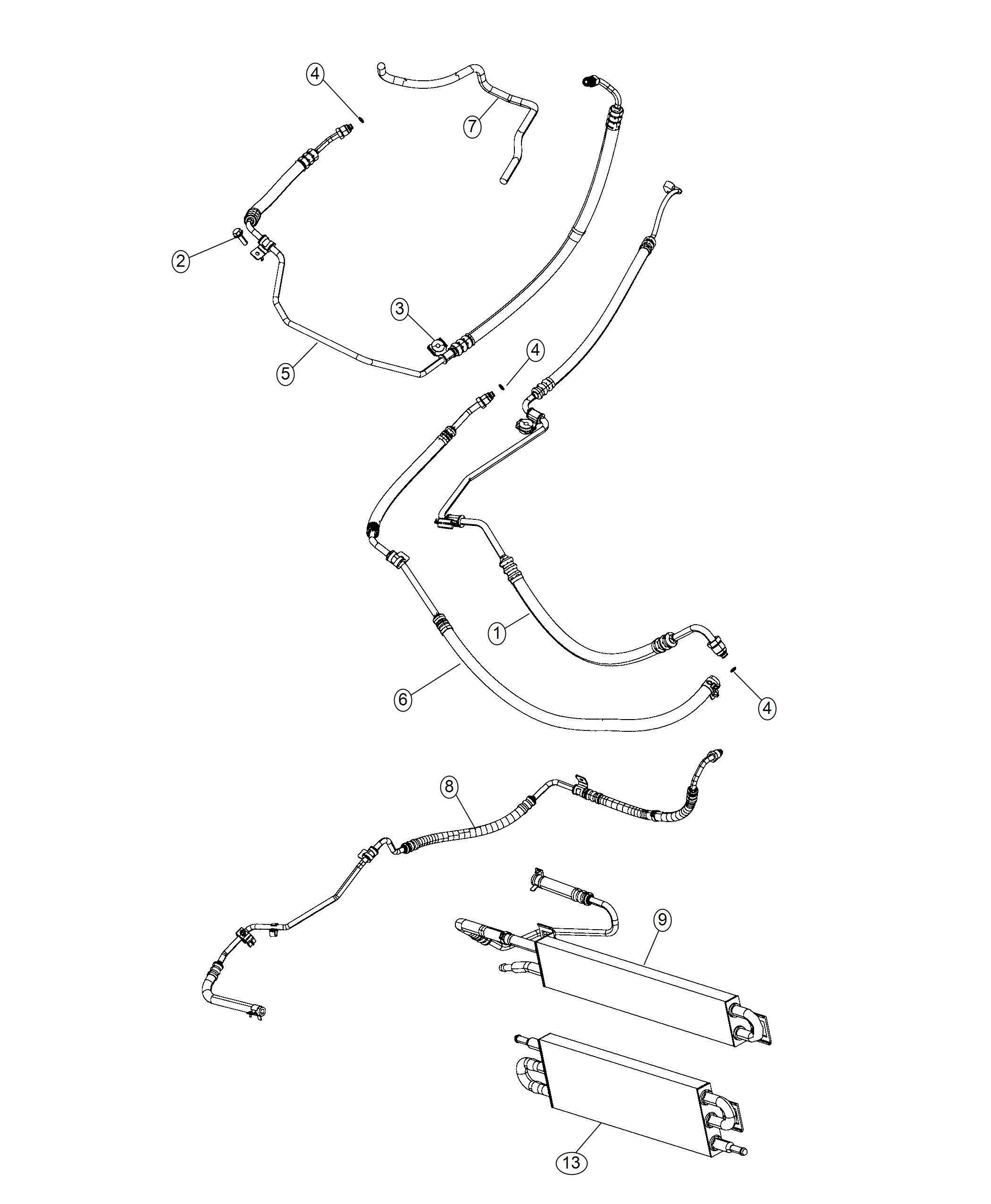 Diagram Power Steering Hoses. for your Dodge Charger  