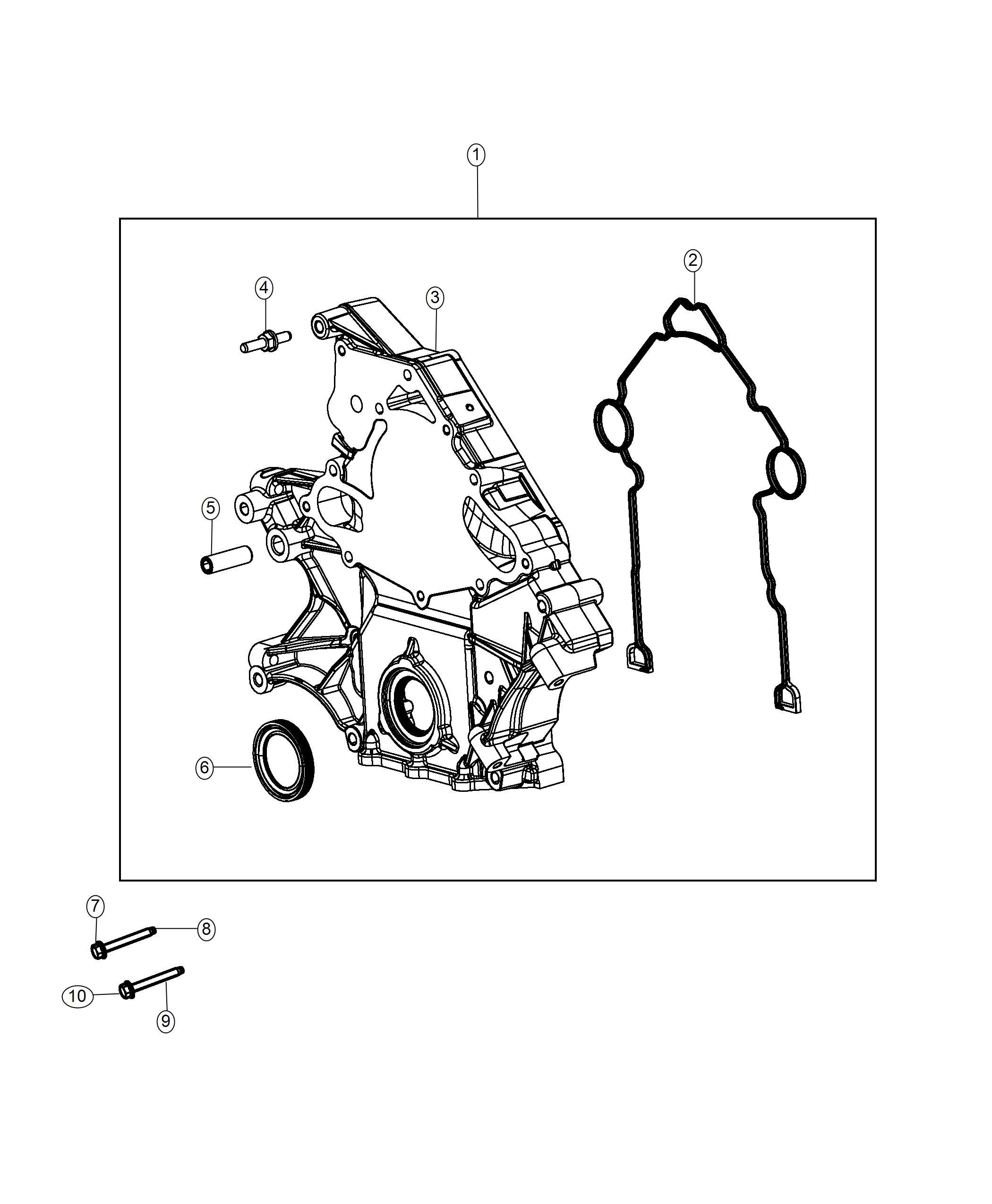 Diagram Timing Case Cover 5.7L. for your 2000 Chrysler 300 M  