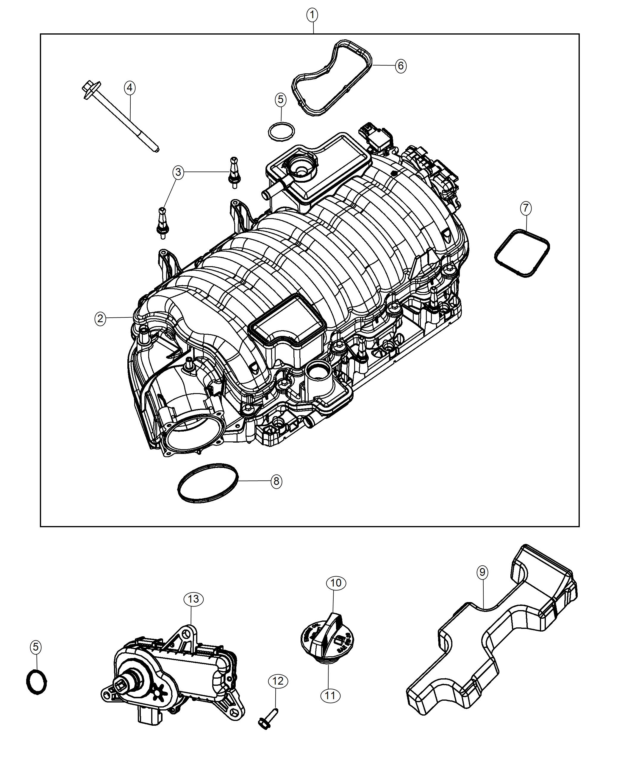 Diagram Engine Intake Manifold 6.4L. for your 2002 Chrysler 300  M 