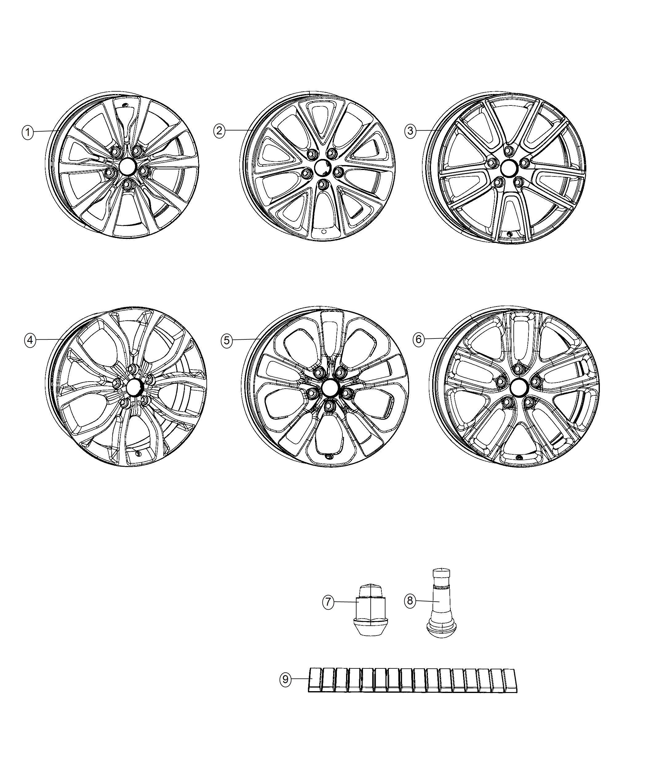 Diagram Wheels and Hardware. for your 2010 Dodge Charger   