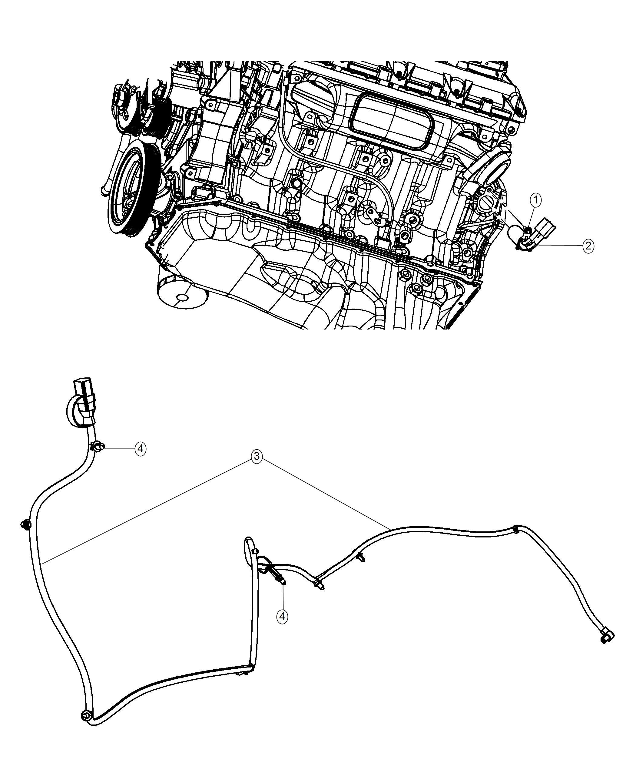 Diagram Engine Cylinder Block Heater 5.7L. for your Ram 1500  