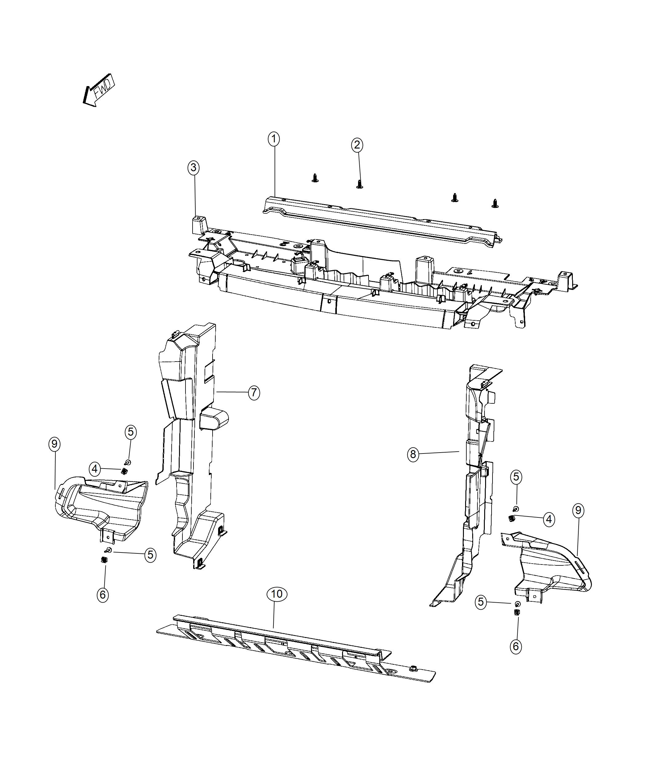 Radiator Seal, Shields, Shrouds, And Baffles. Diagram