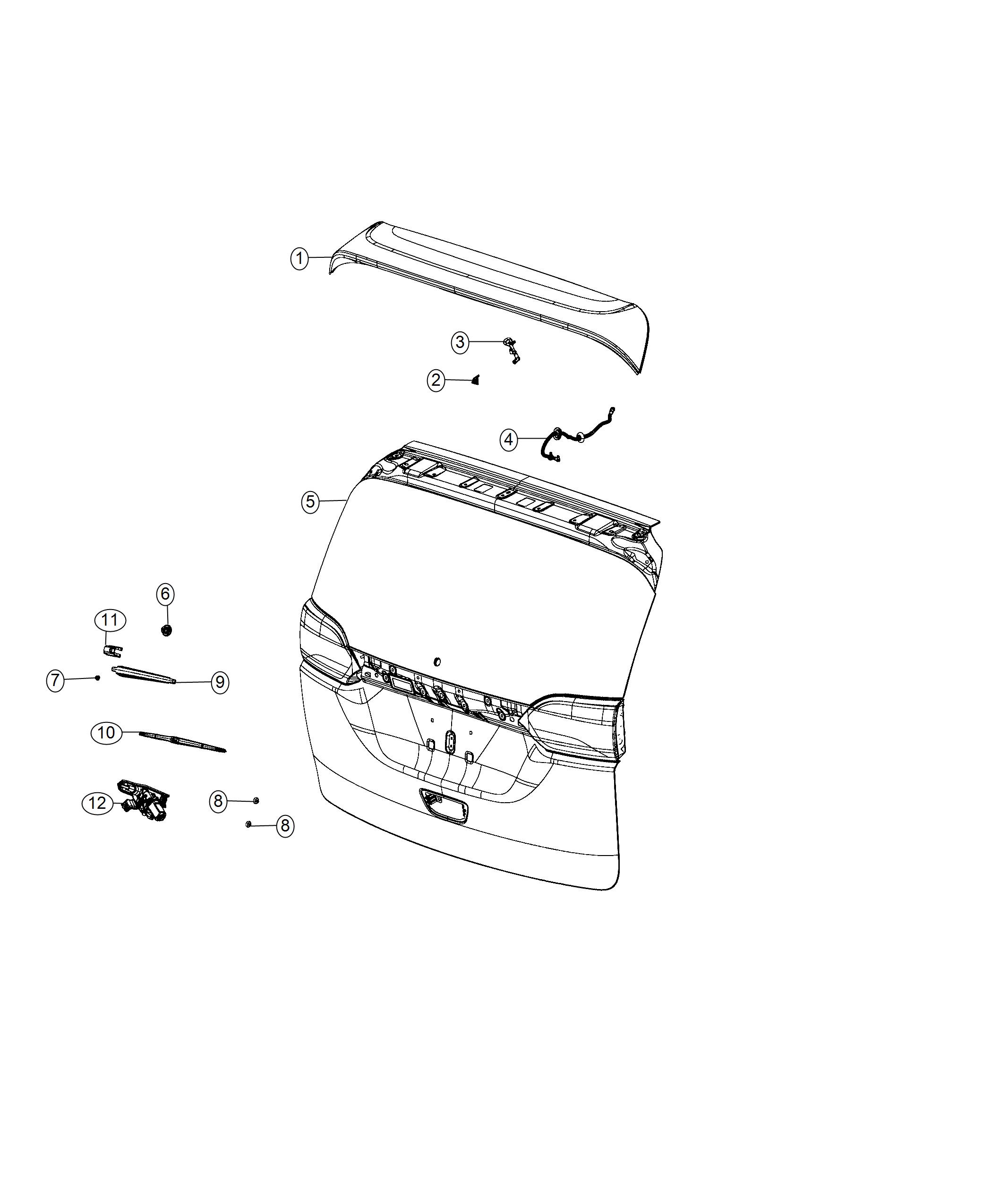 Diagram System, Rear Wiper and Washer. for your Chrysler Pacifica  