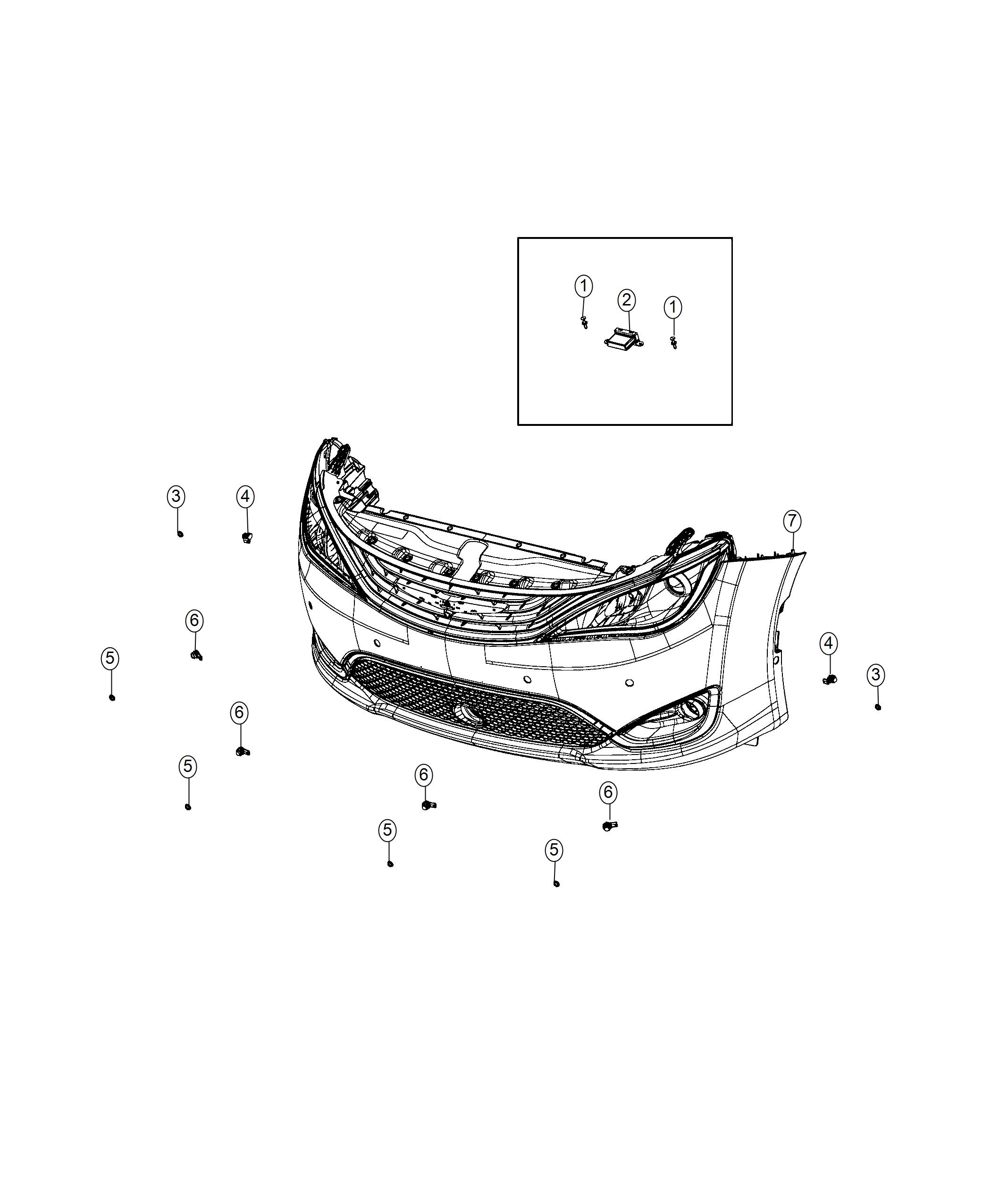 Sensors, Front Parking Assist. Diagram