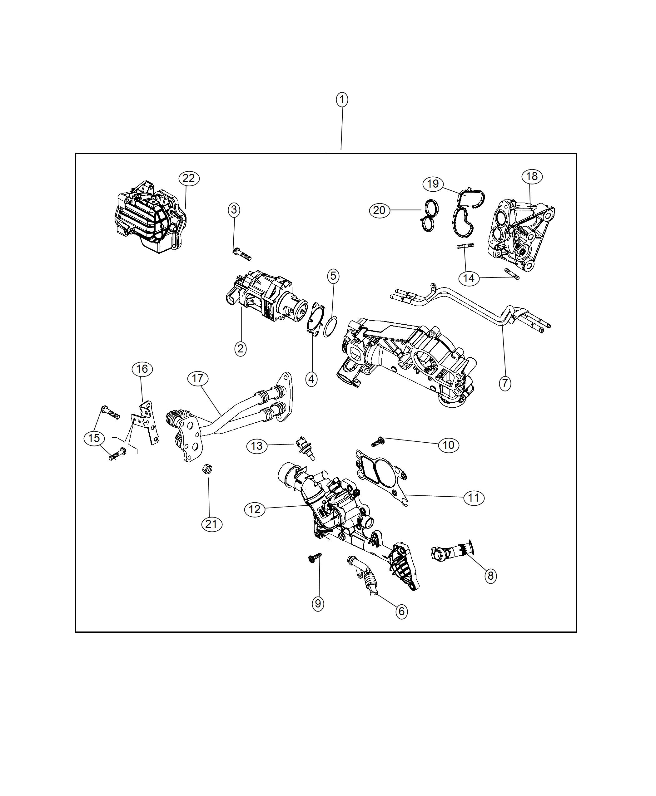 Diagram EGR Cooling Systems. for your 2022 Jeep Renegade   