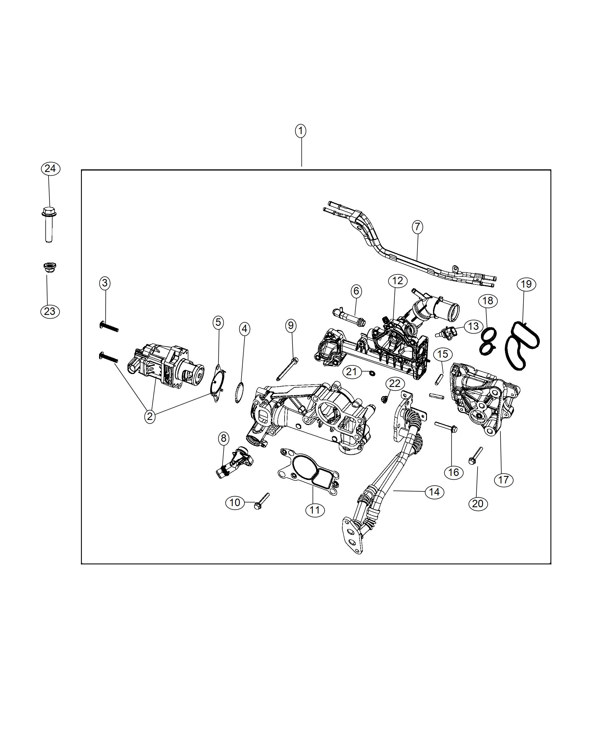 Diagram EGR Cooling System. for your 2023 Jeep Renegade   