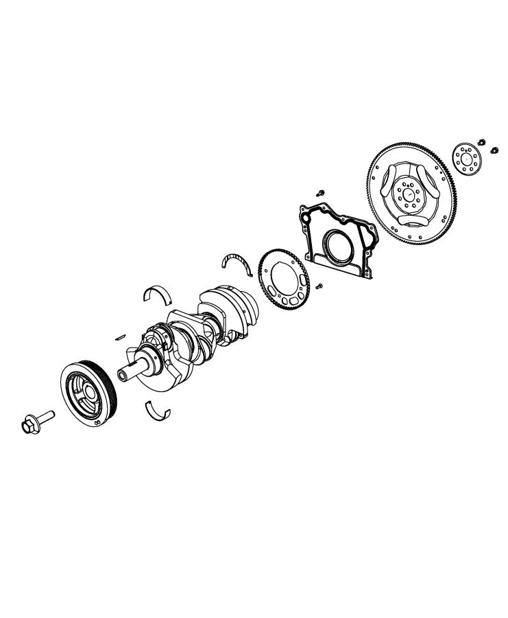 Diagram Crankshaft, Crankshaft Bearings, Damper And Flywheel 3.6L. for your 1999 Chrysler 300  M 