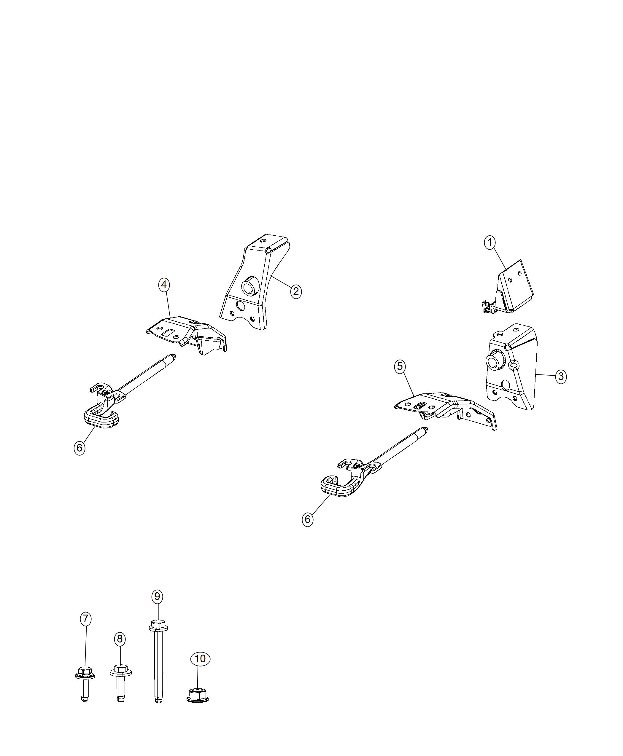 Diagram Tow Hooks, Front. for your 2019 Jeep Compass  LATITUDE 