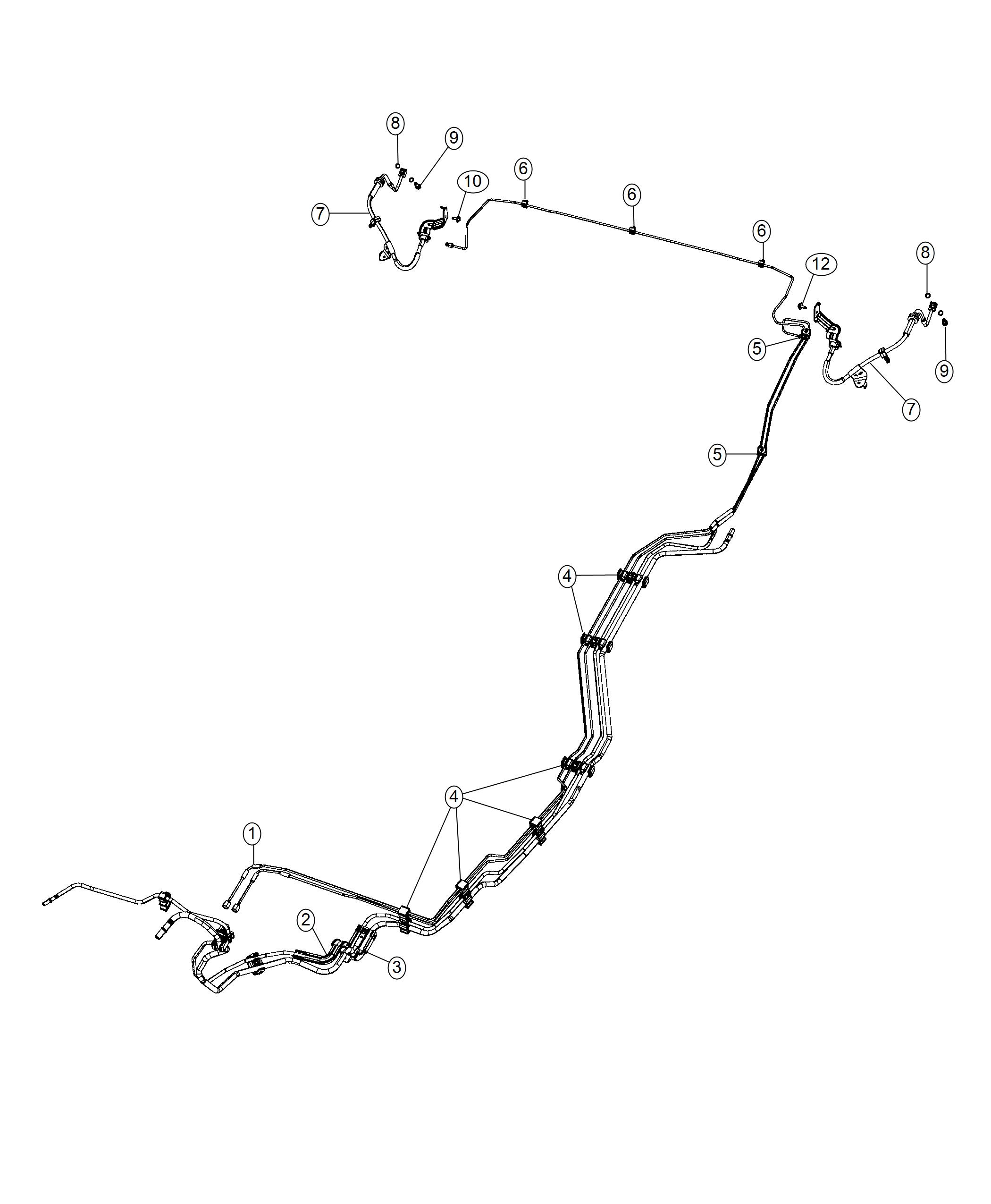 Diagram Brake Tubes and Hoses, Rear. for your 2002 Chrysler 300  M 