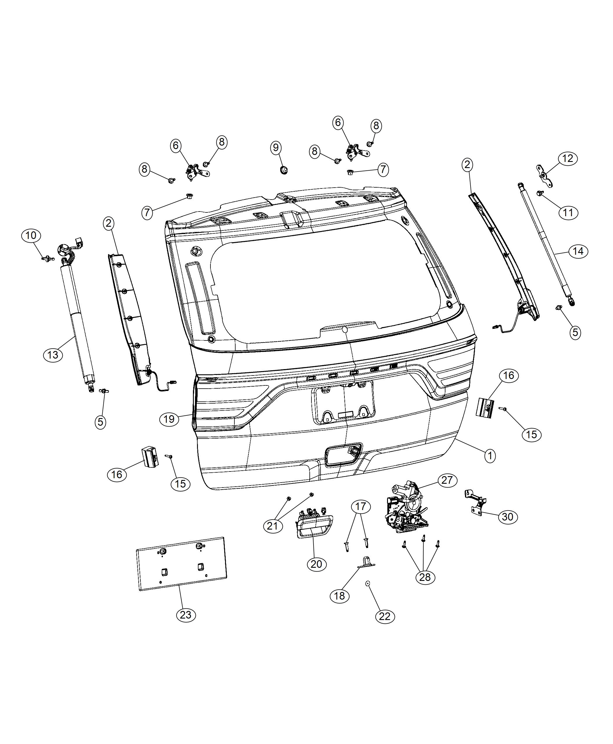 Diagram Liftgate. for your 2015 Dodge Grand Caravan   