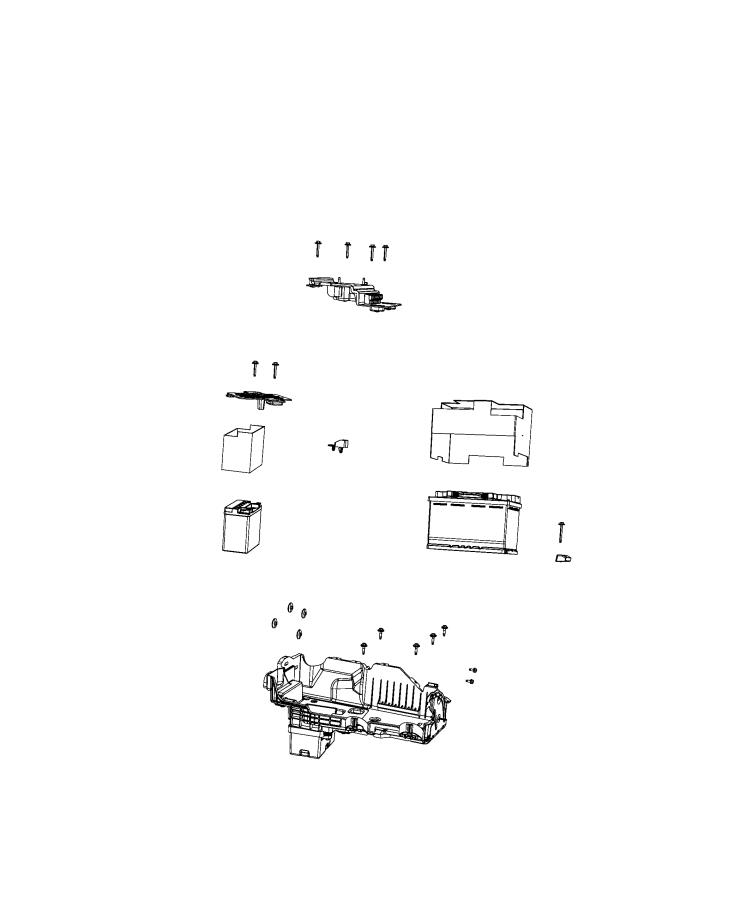 Battery, Battery Tray and Support. Diagram